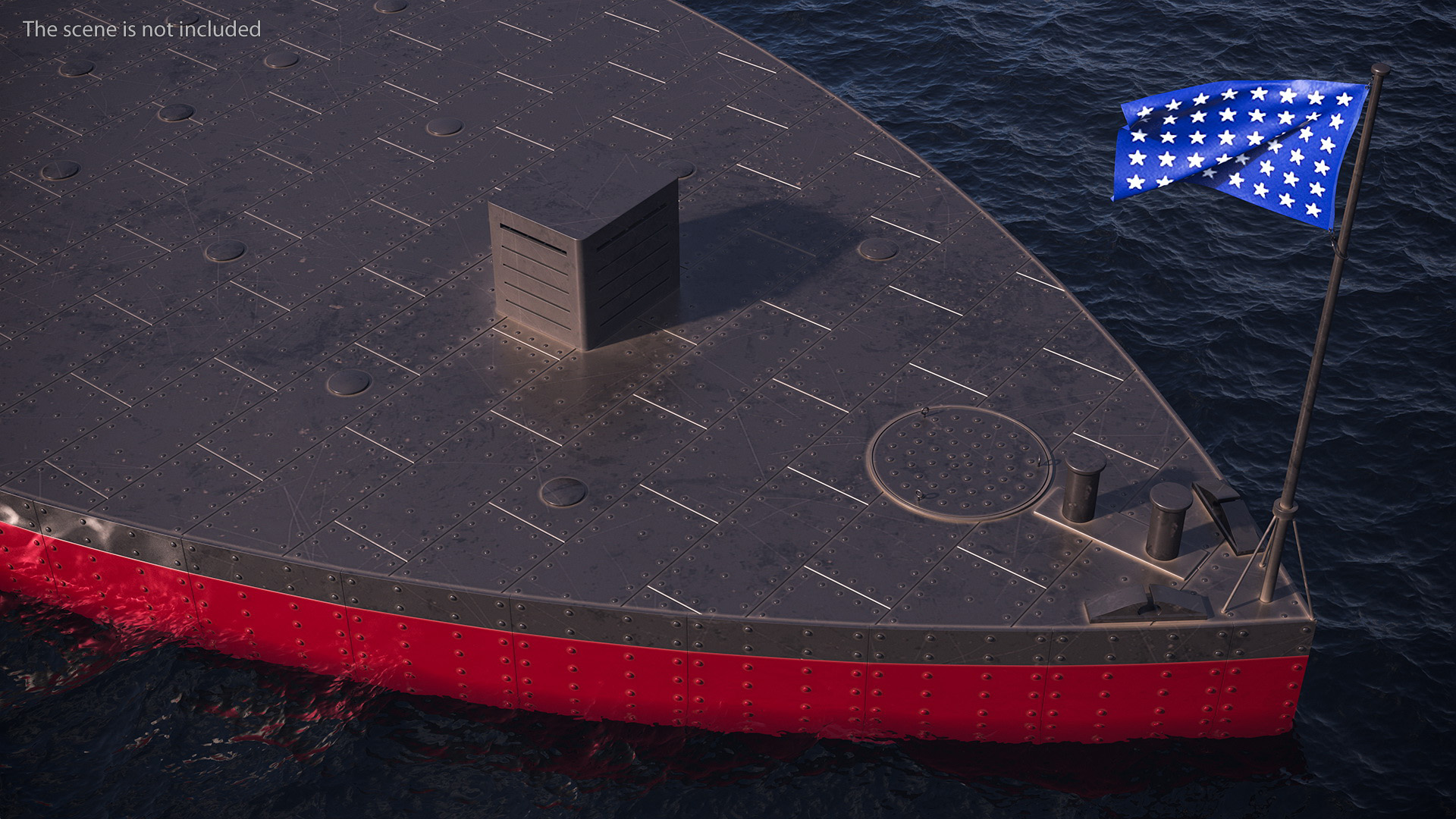 3D USS Monitor with Tower New