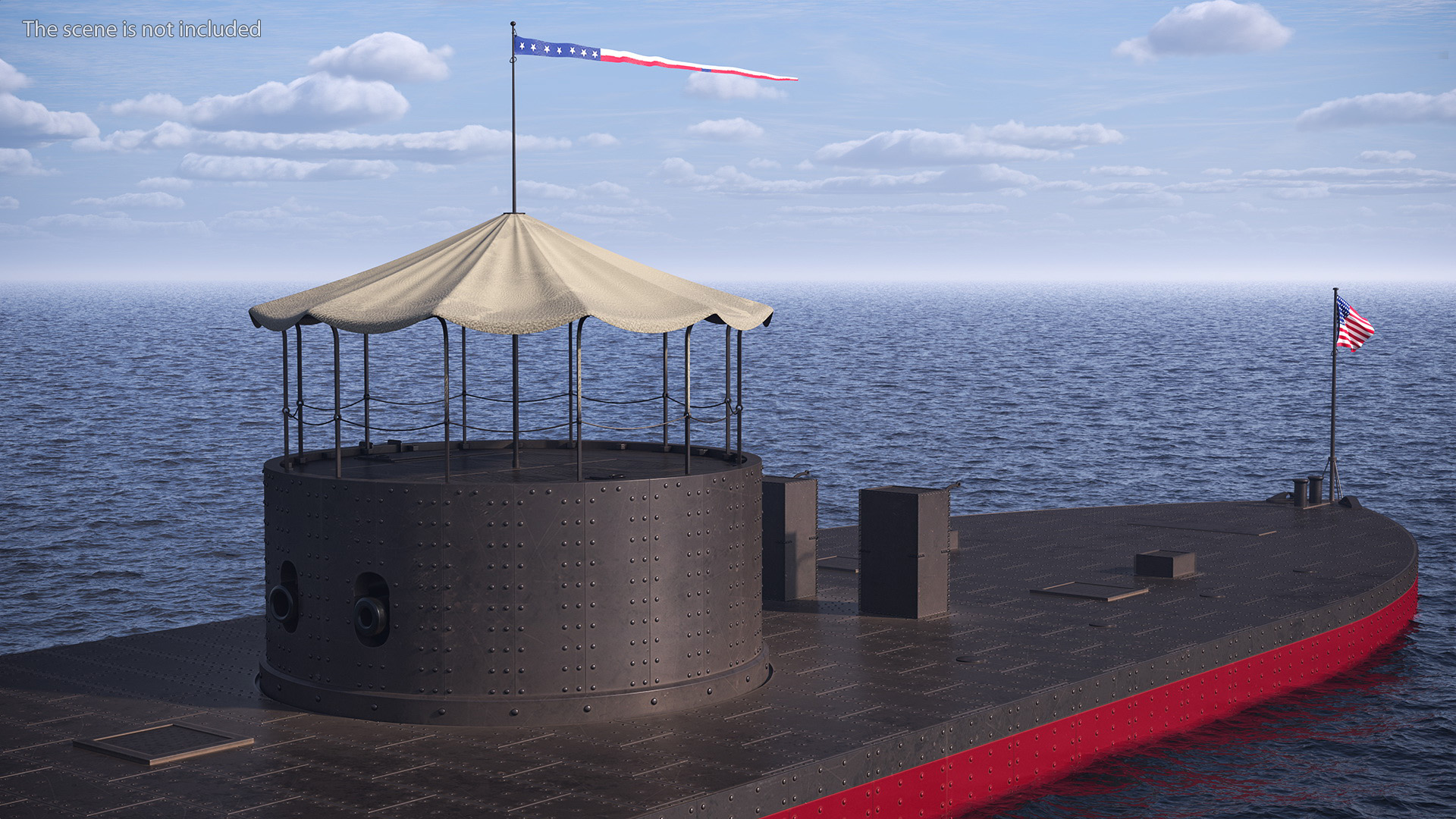3D USS Monitor with Tower New