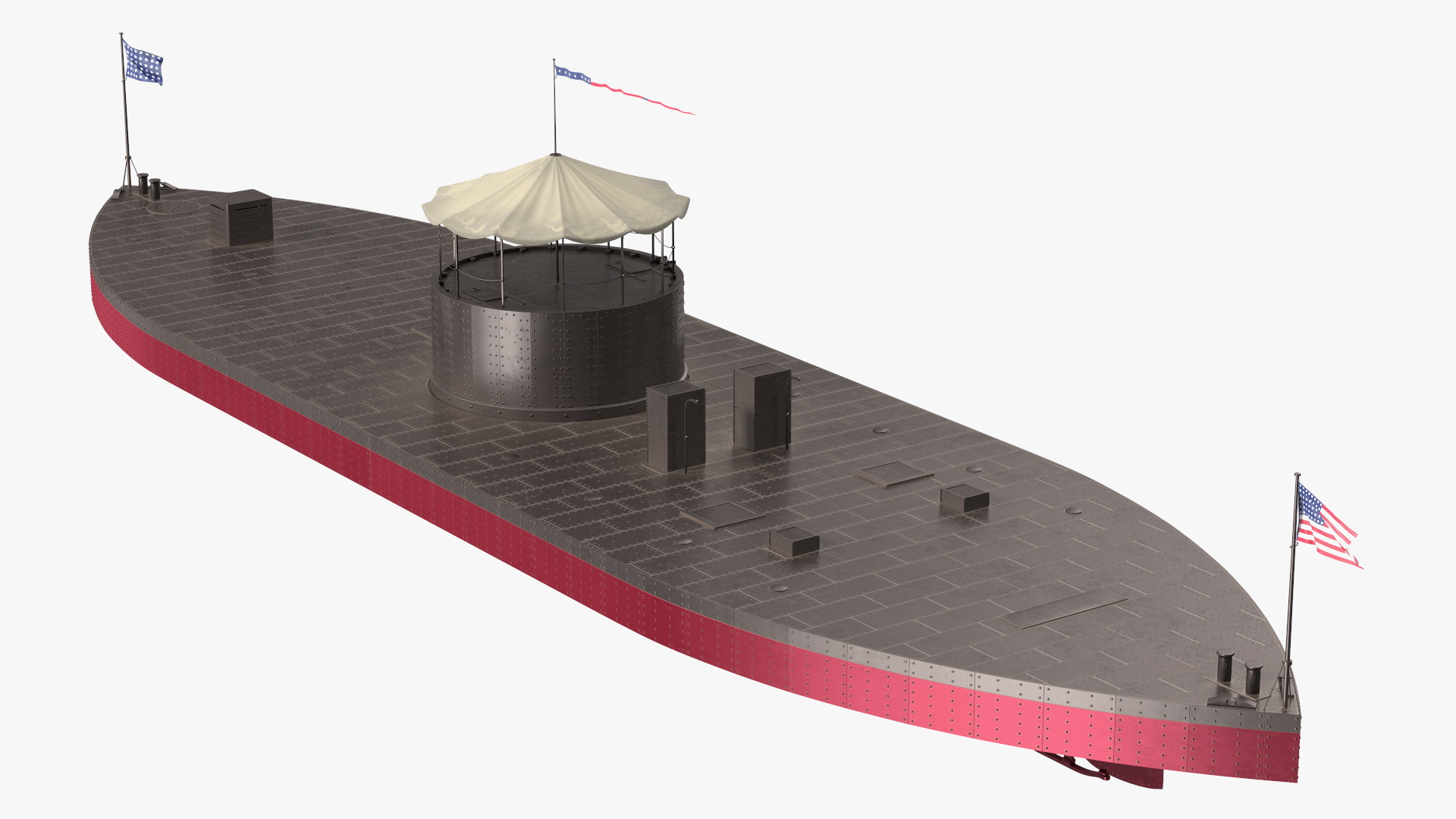 3D USS Monitor with Tower New