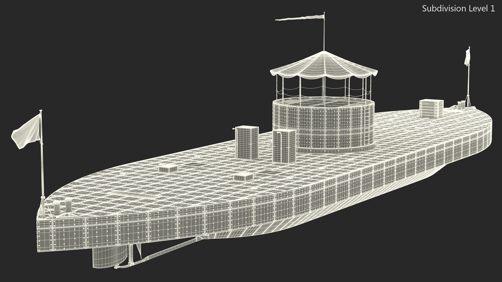3D USS Monitor with Tower New