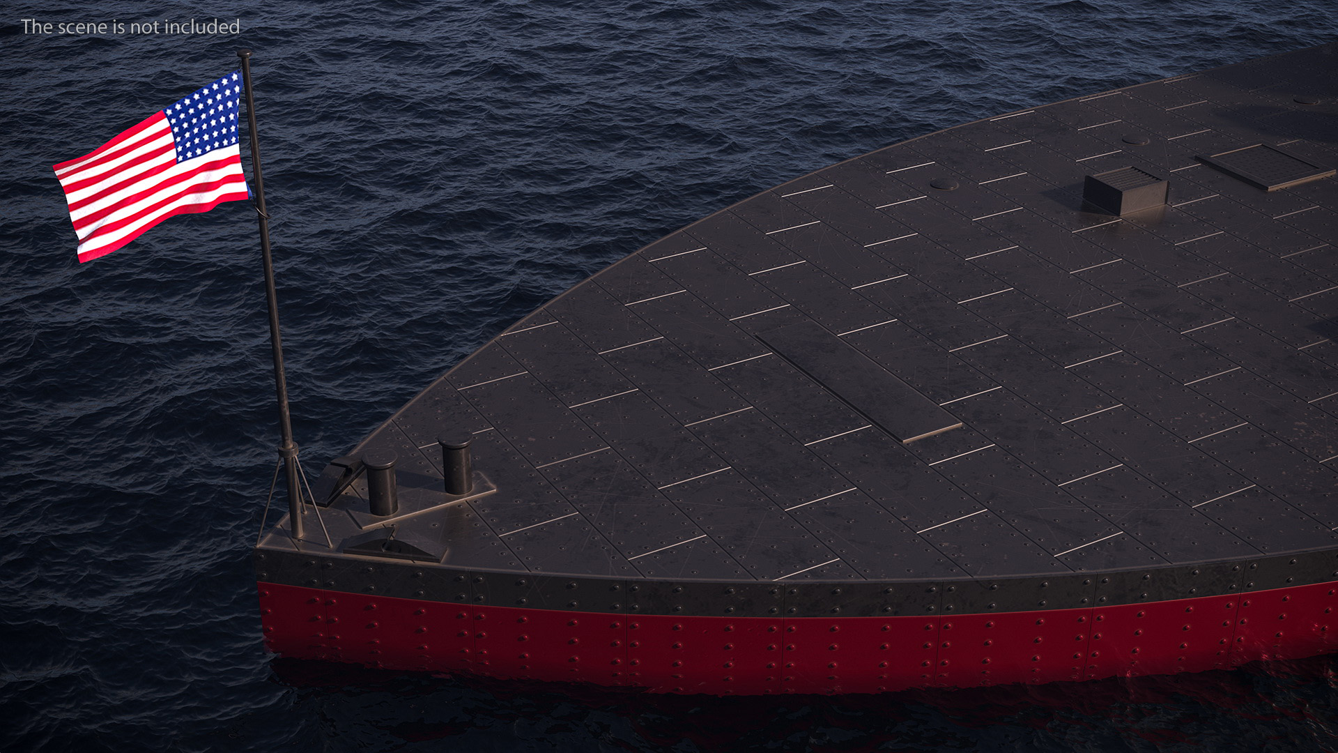 3D USS Monitor with Tower New