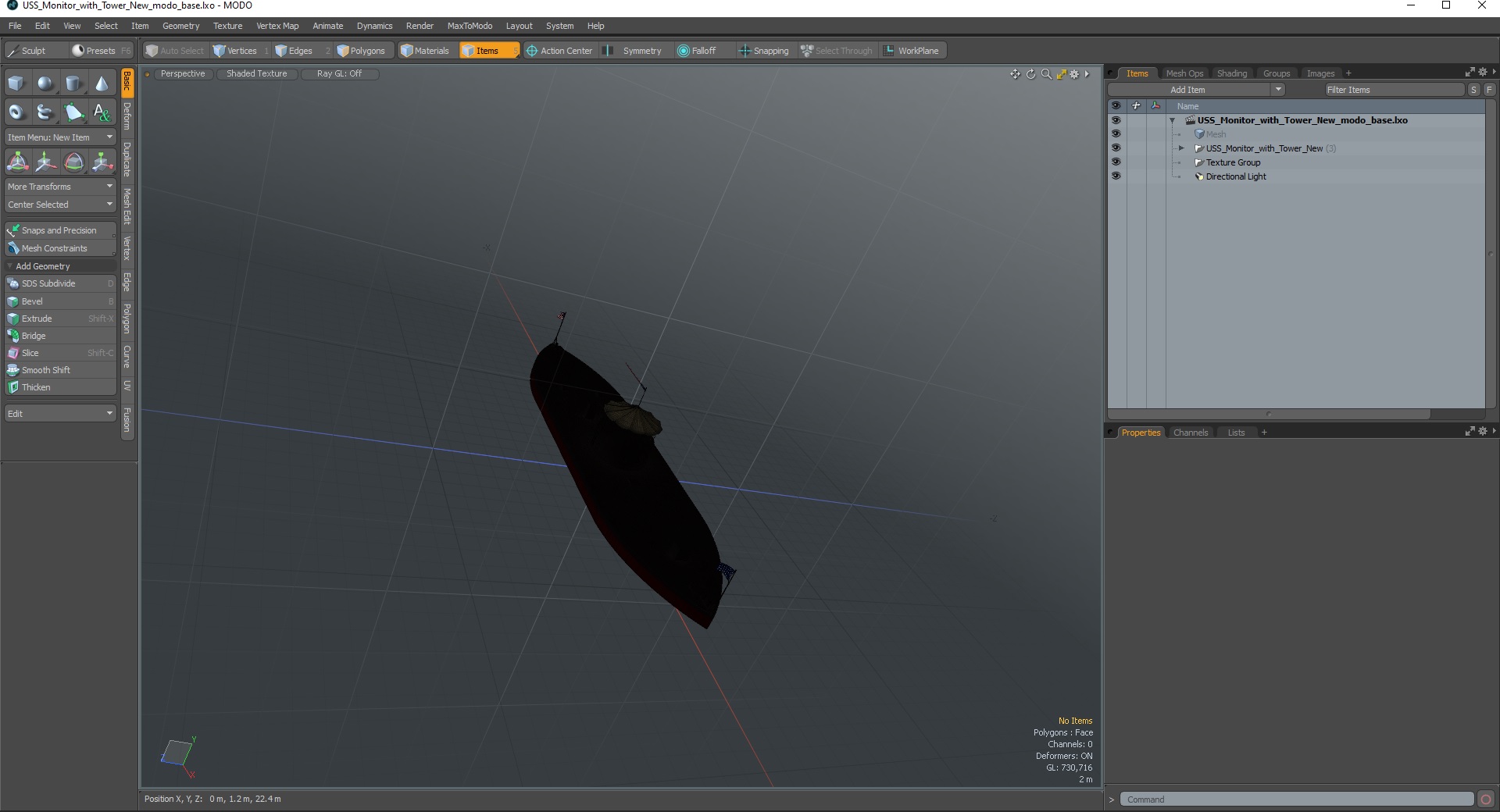 3D USS Monitor with Tower New