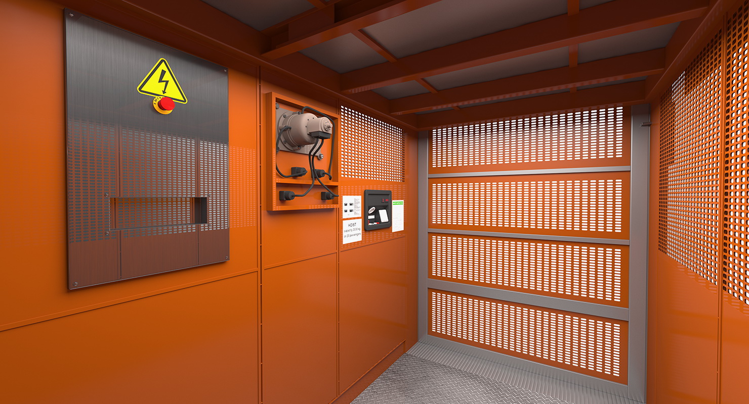 Heavy Duty Construction Passenger Hoist 3D model