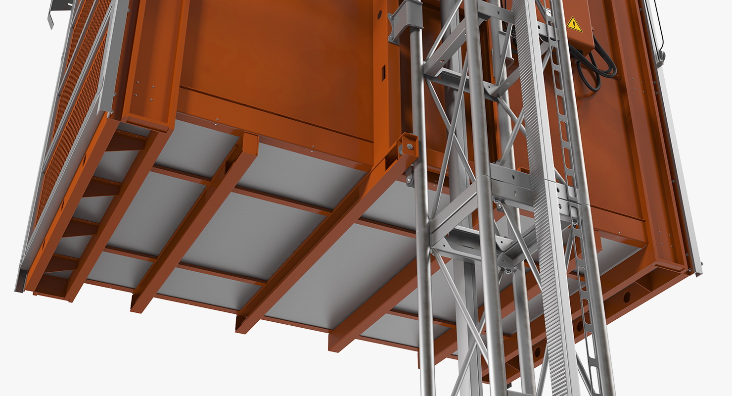 Heavy Duty Construction Passenger Hoist 3D model