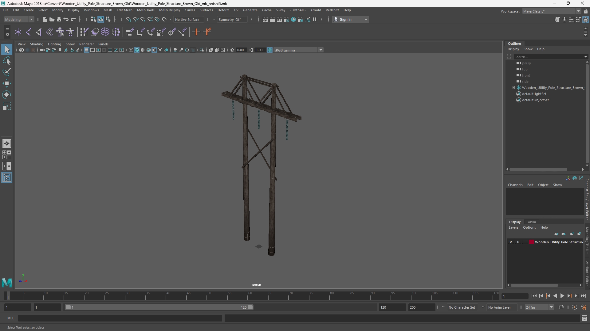Wooden Utility Pole Structure Brown Old - view 11