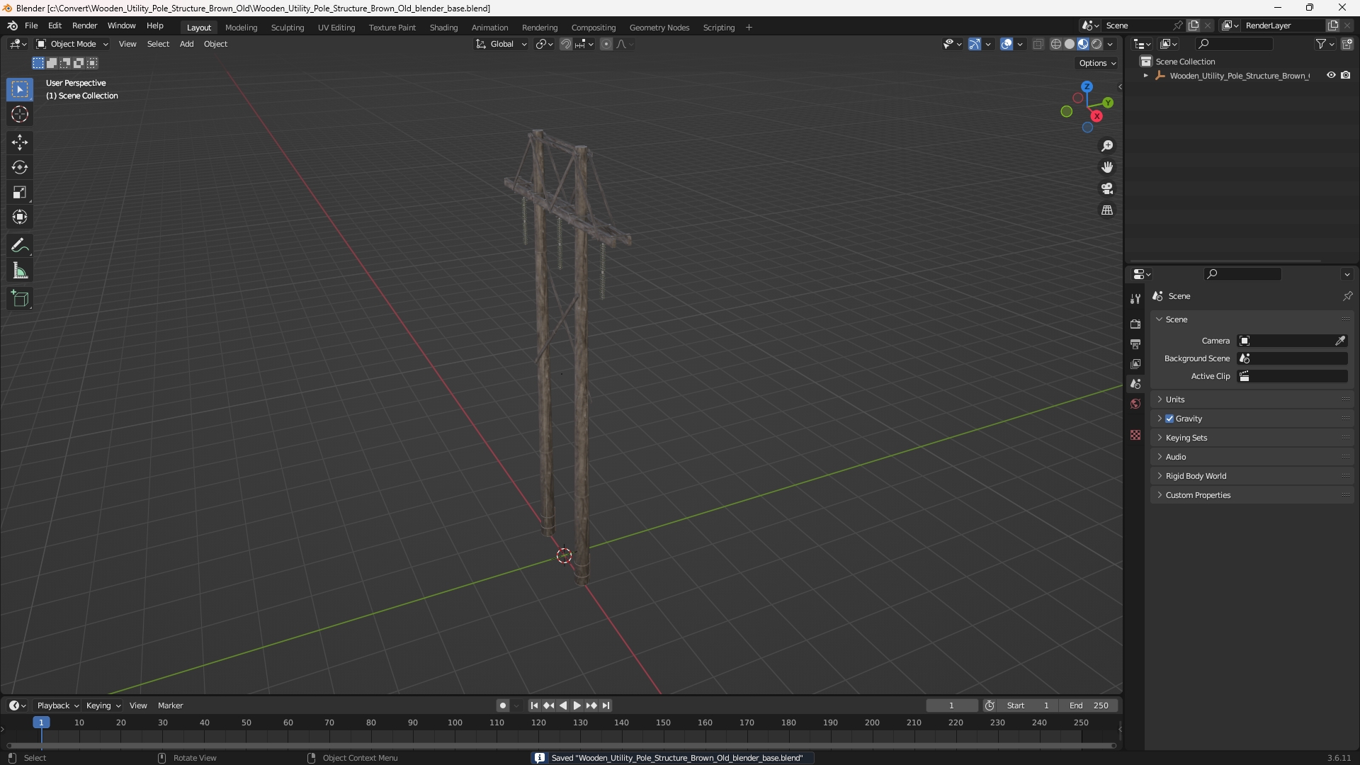 Wooden Utility Pole Structure Brown Old - view 10
