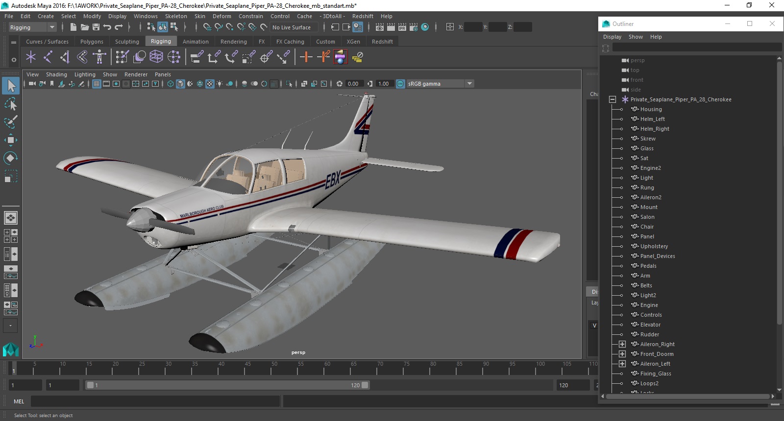 Private Seaplane Piper PA-28 Cherokee 3D
