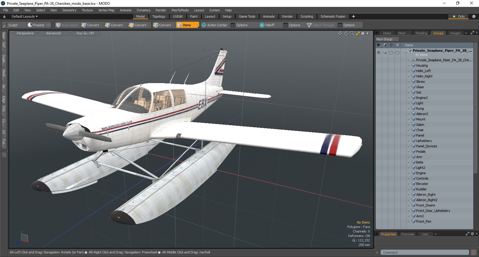 Private Seaplane Piper PA-28 Cherokee 3D