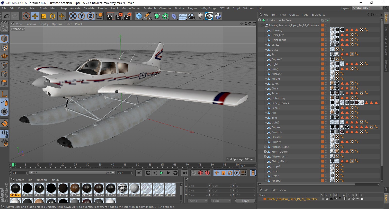 Private Seaplane Piper PA-28 Cherokee 3D