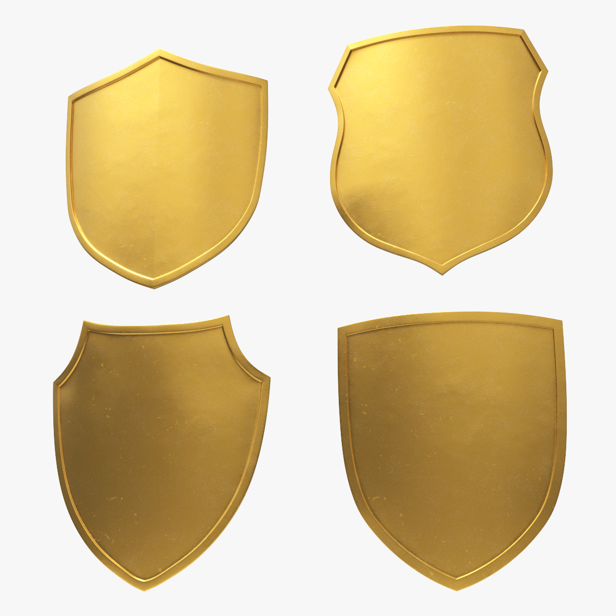 Heraldic Shield Set 3D model preview