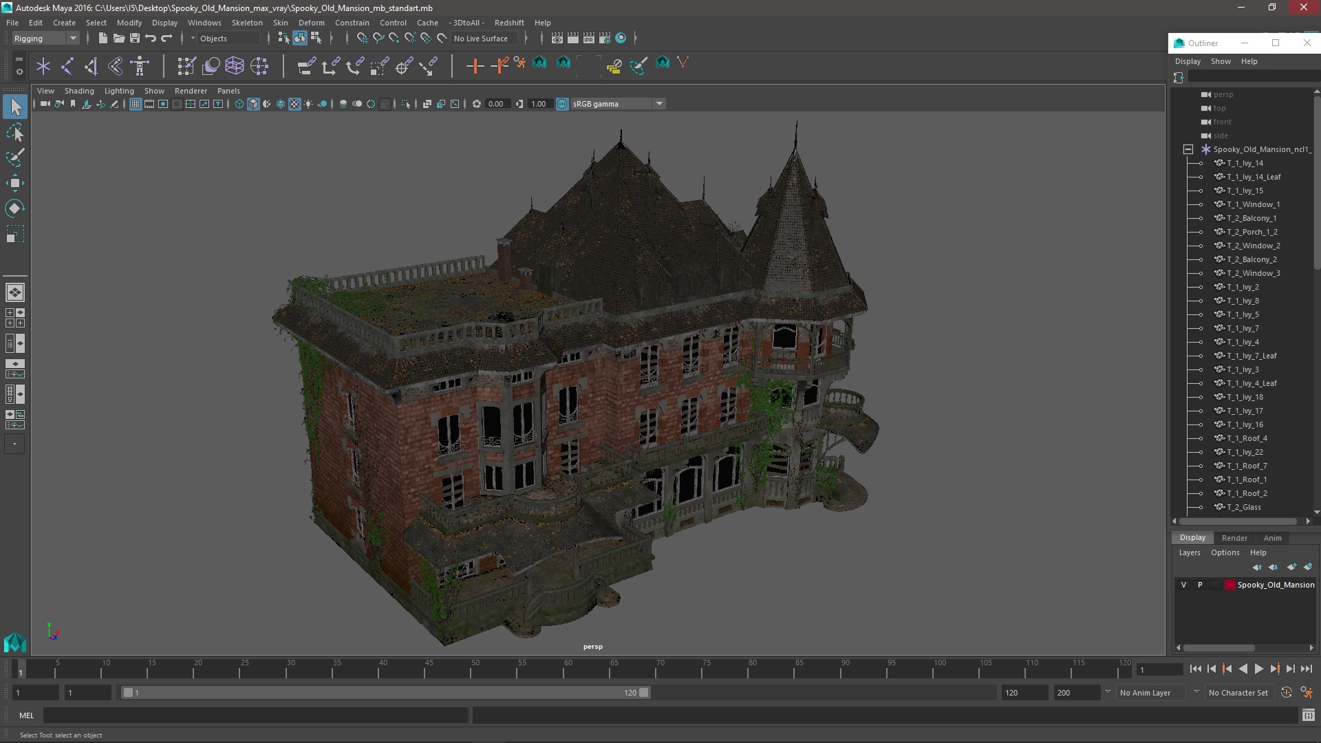 3D Spooky Old Mansion model