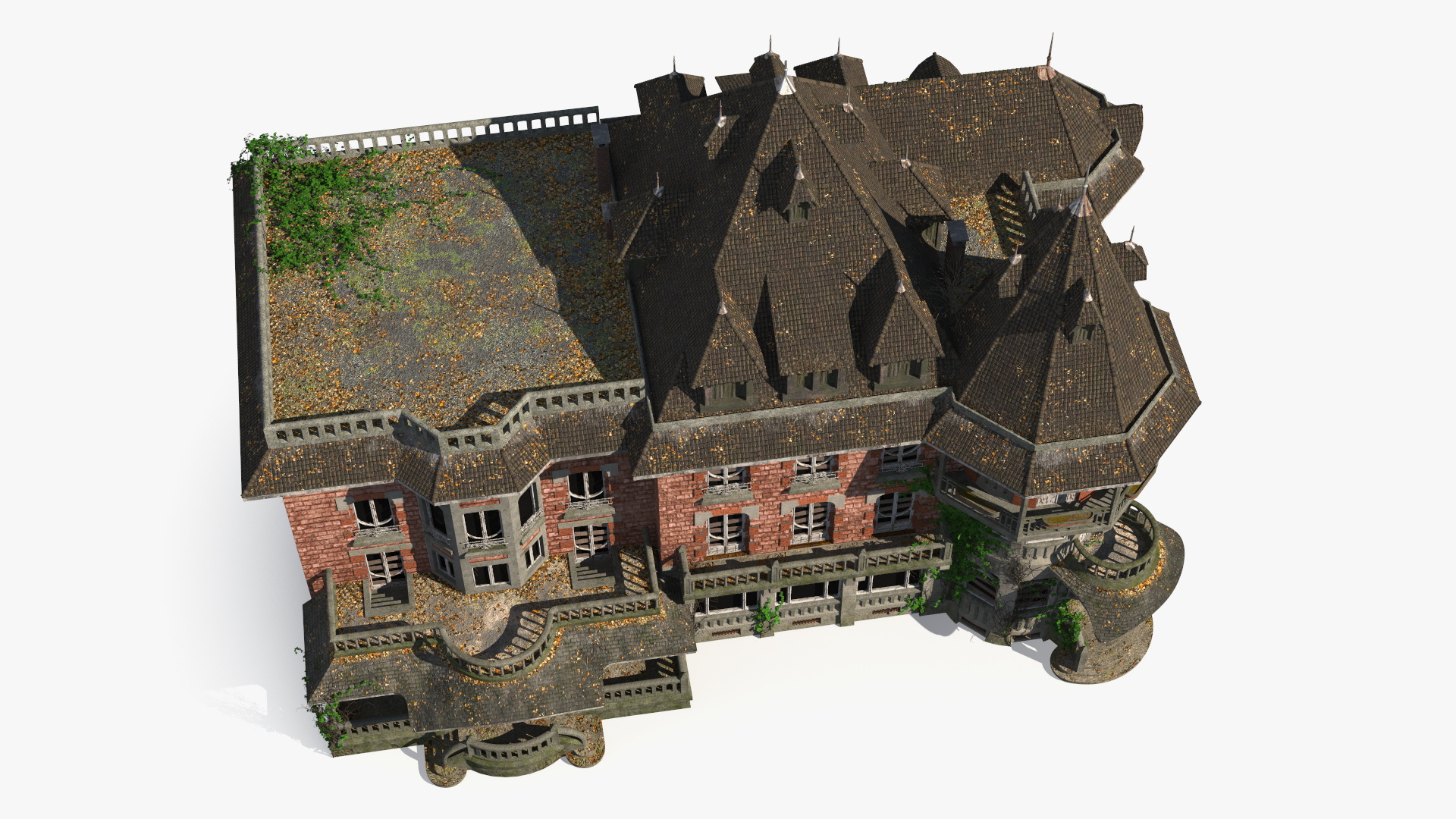 3D Spooky Old Mansion model