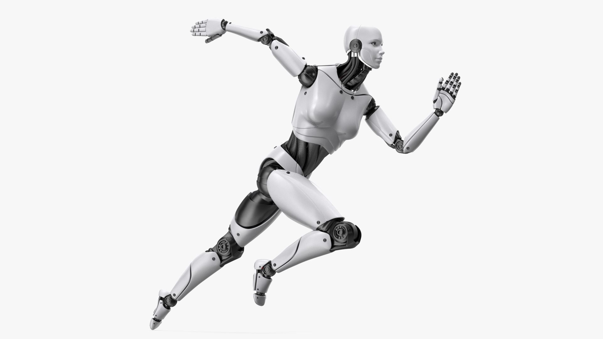 Female Cyborg Run Pose 3D