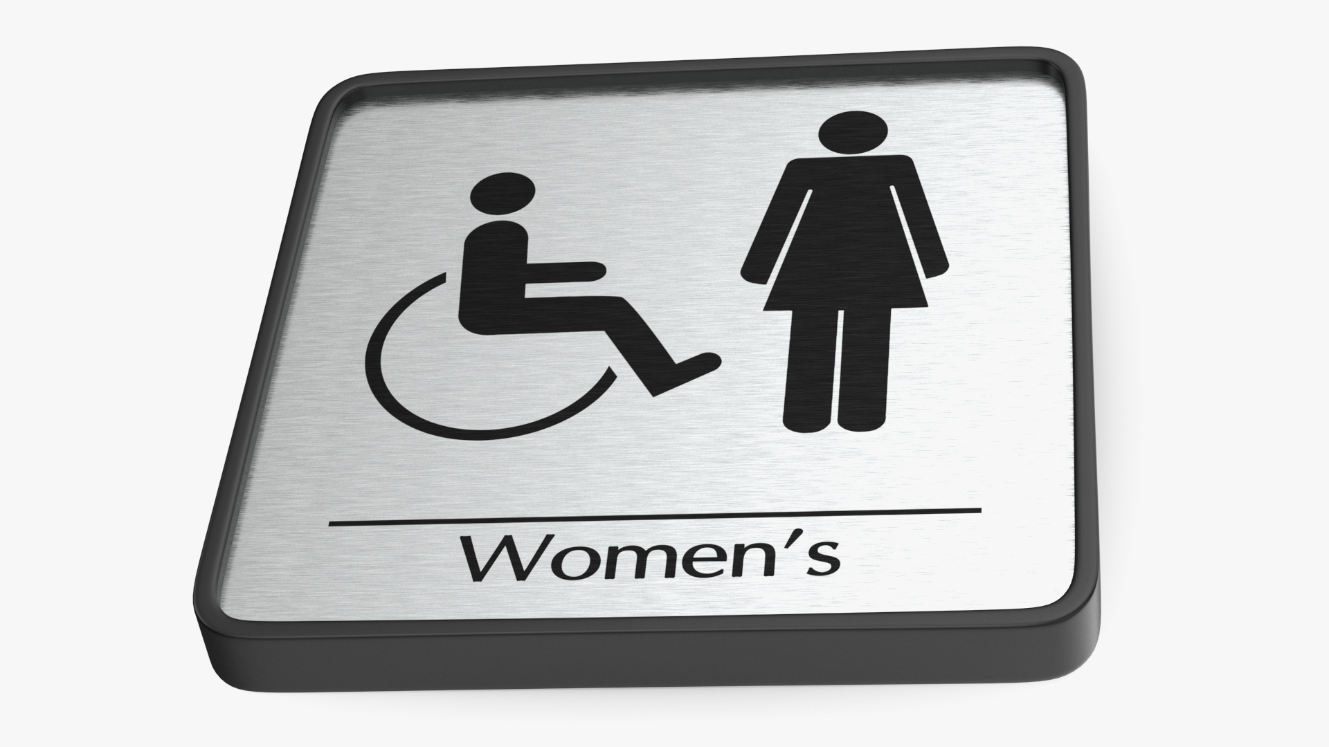 3D Female Disabled Toilet Compliance Sign model