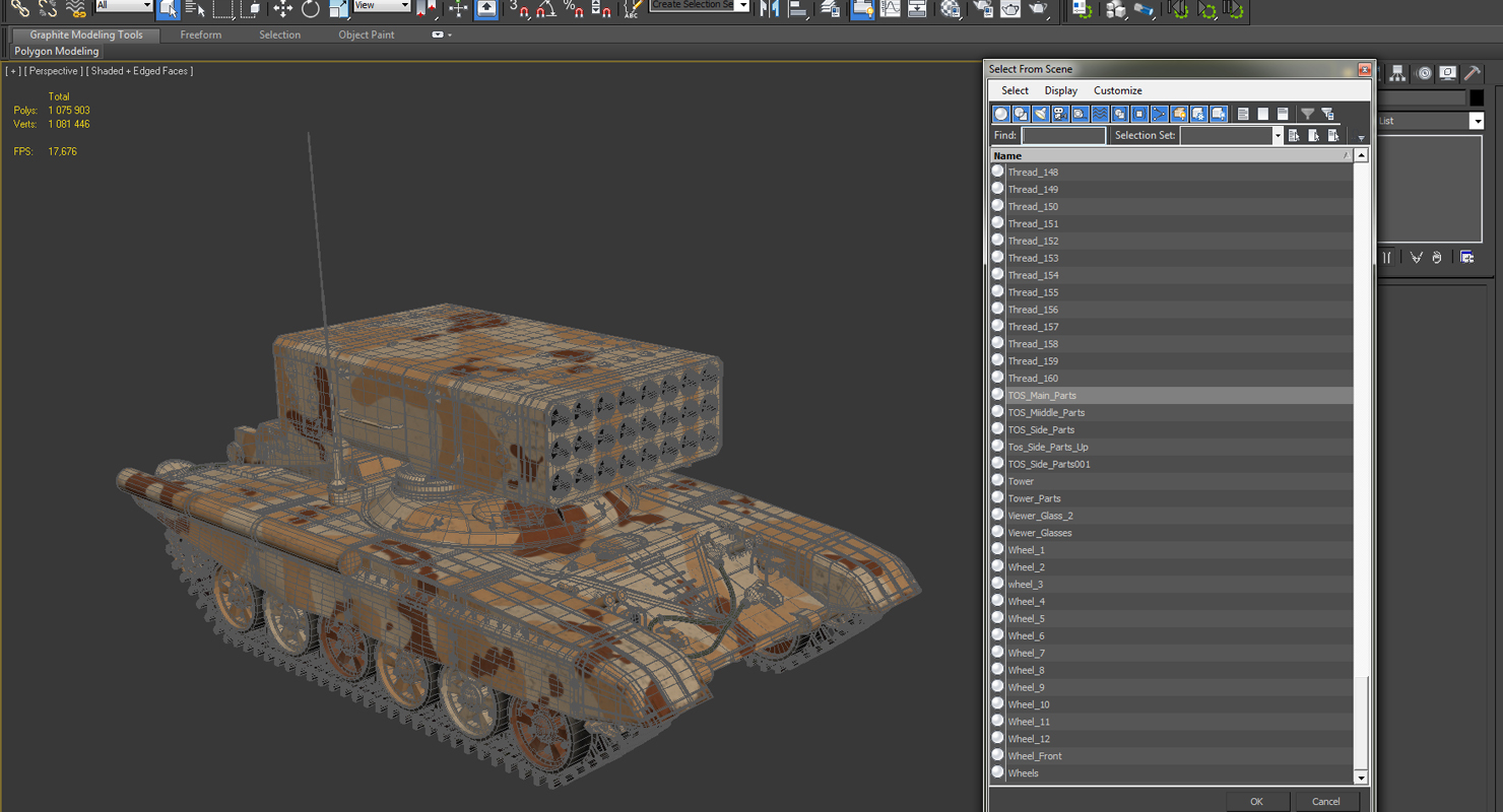 3D model Heavy Fire Throwing TOS 1A System Desert