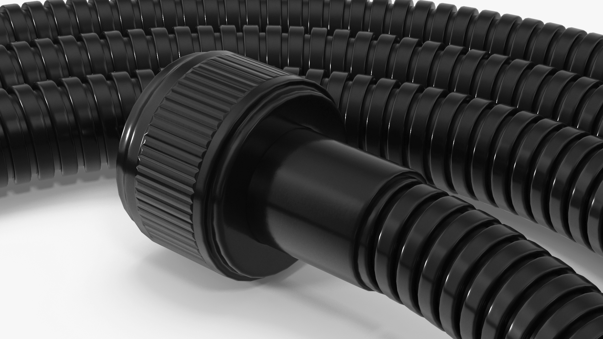Long Shower Hose Black 3D