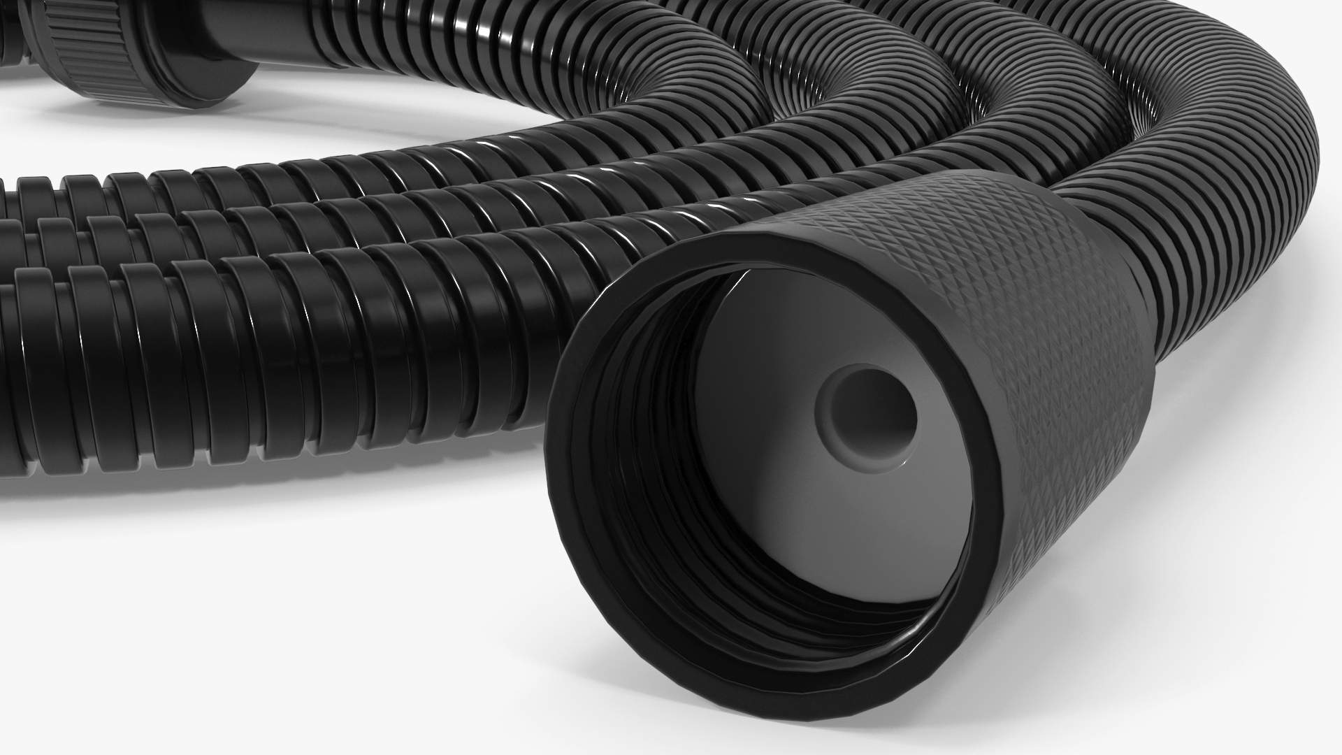 Long Shower Hose Black 3D
