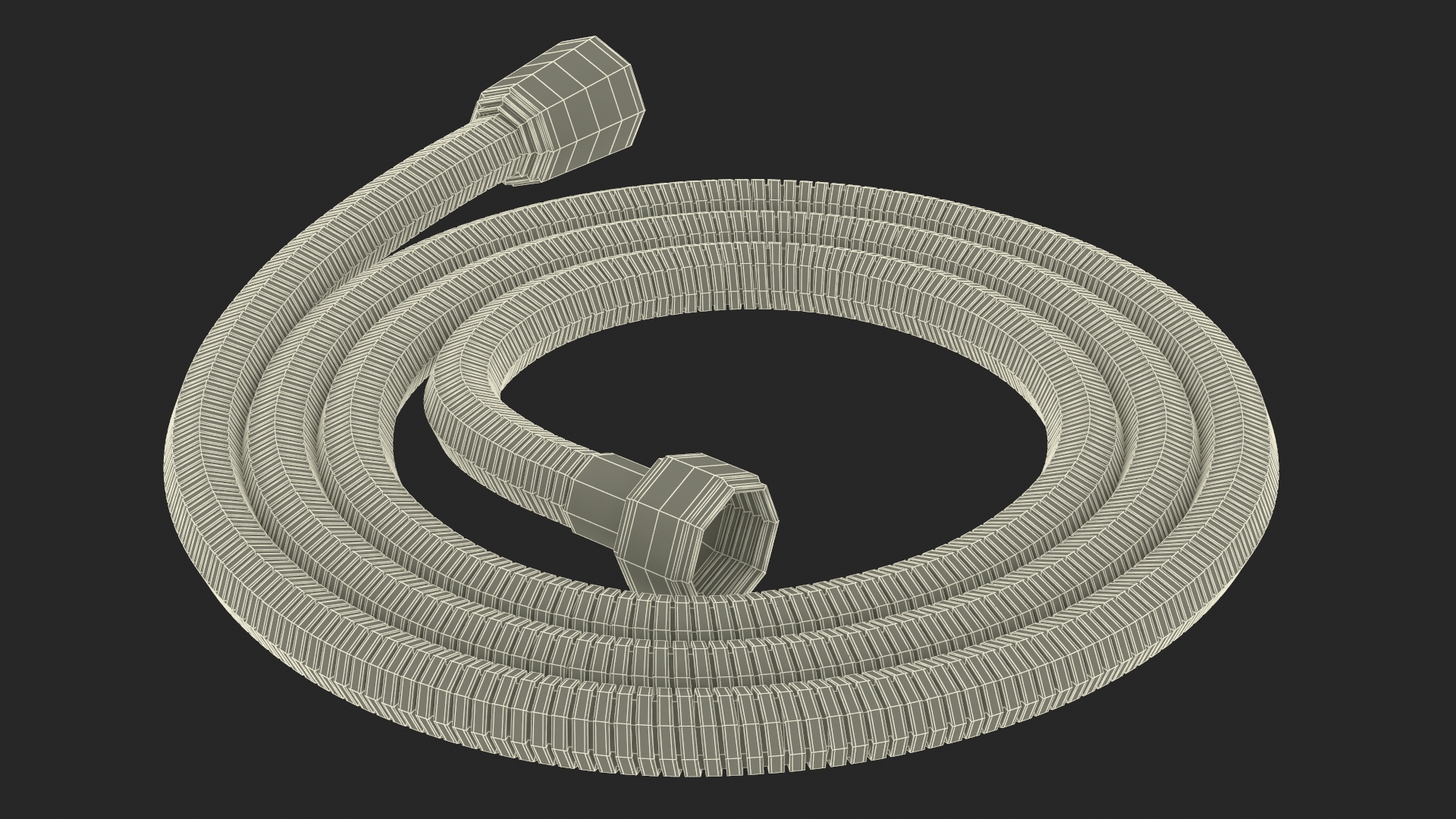 Long Shower Hose Black 3D