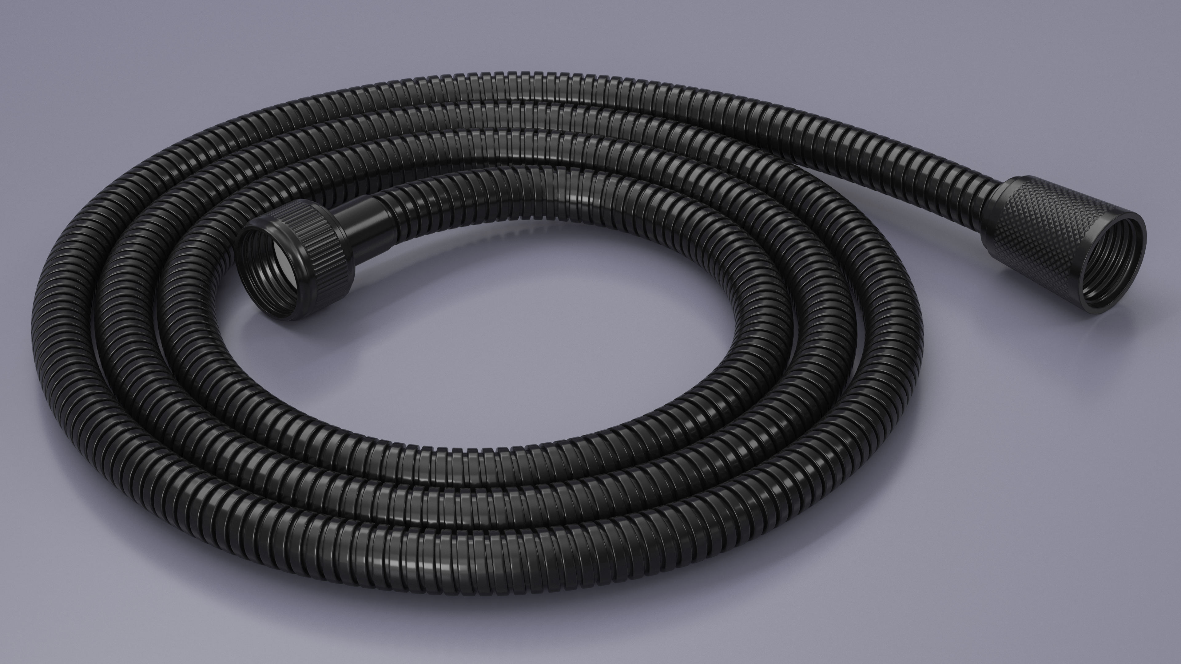 Long Shower Hose Black 3D