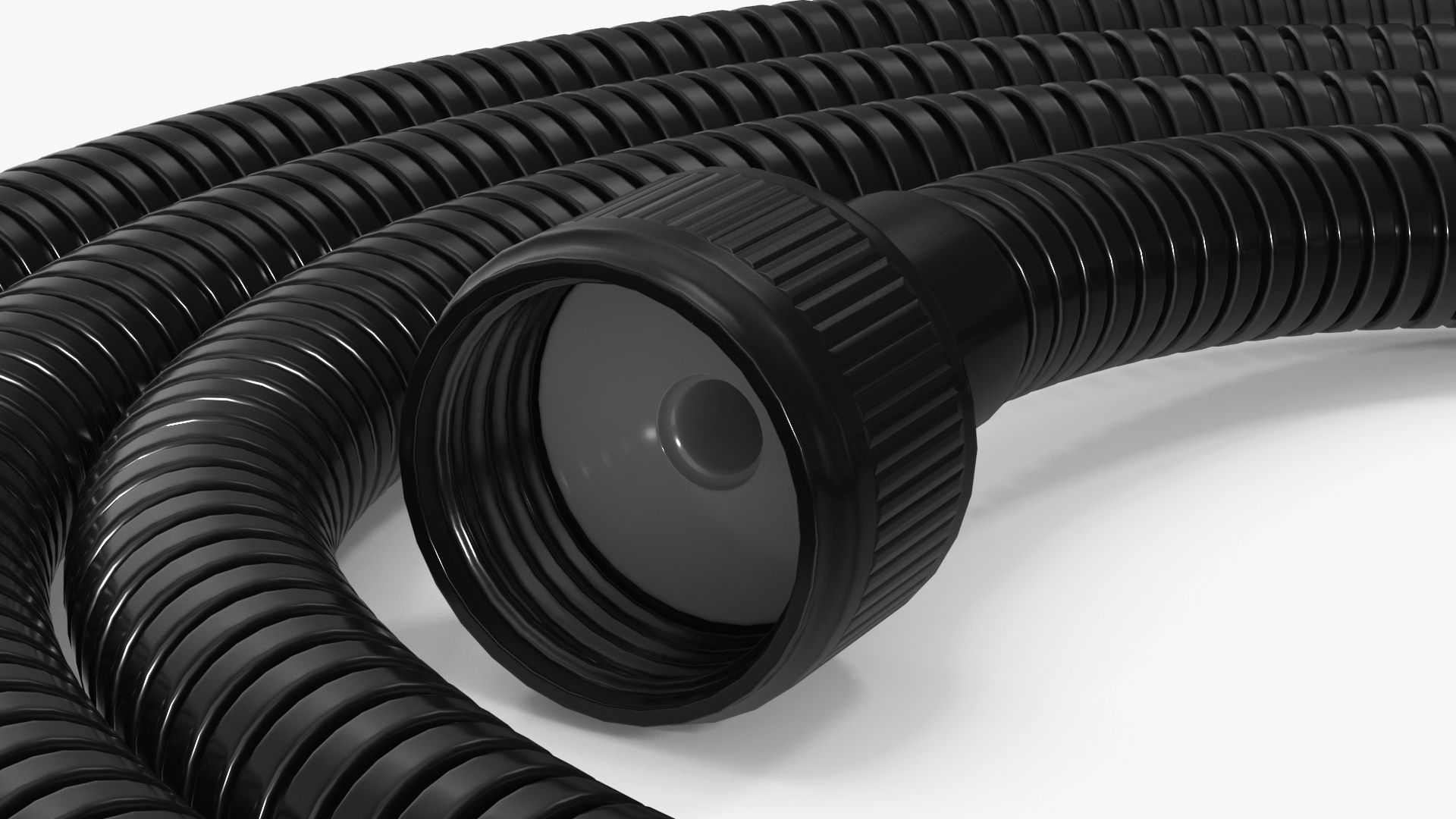 Long Shower Hose Black 3D