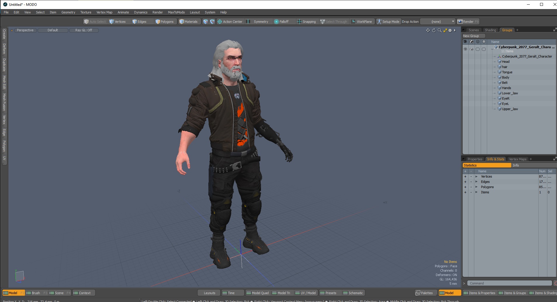 3D Cyberpunk 2077 Geralt Character