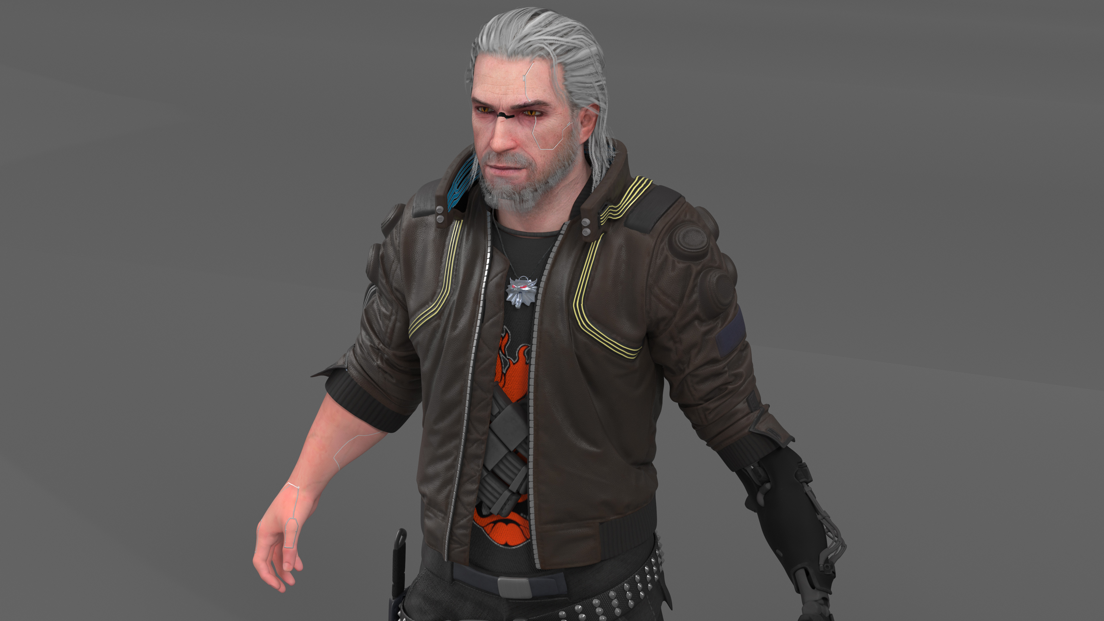 3D Cyberpunk 2077 Geralt Character
