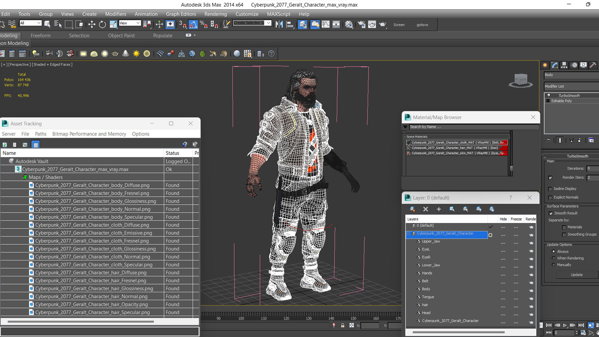 3D Cyberpunk 2077 Geralt Character