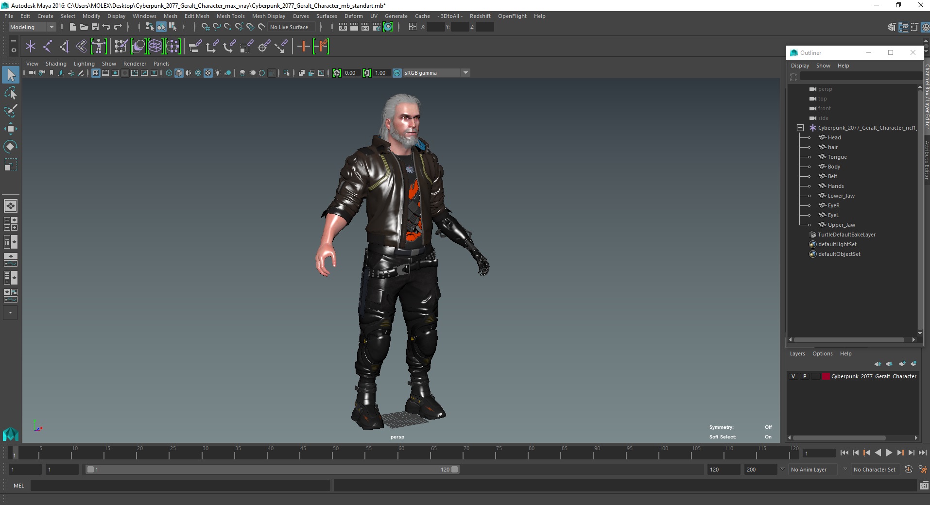 3D Cyberpunk 2077 Geralt Character
