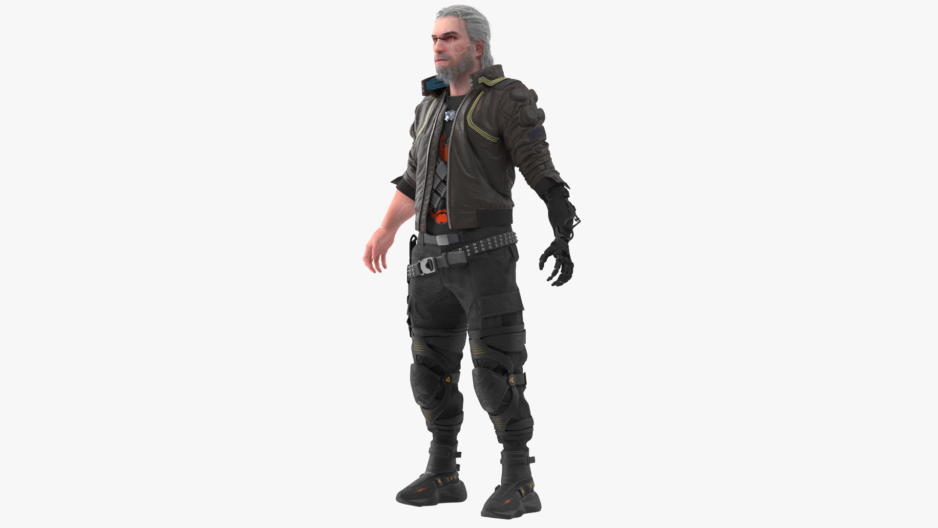 3D Cyberpunk 2077 Geralt Character