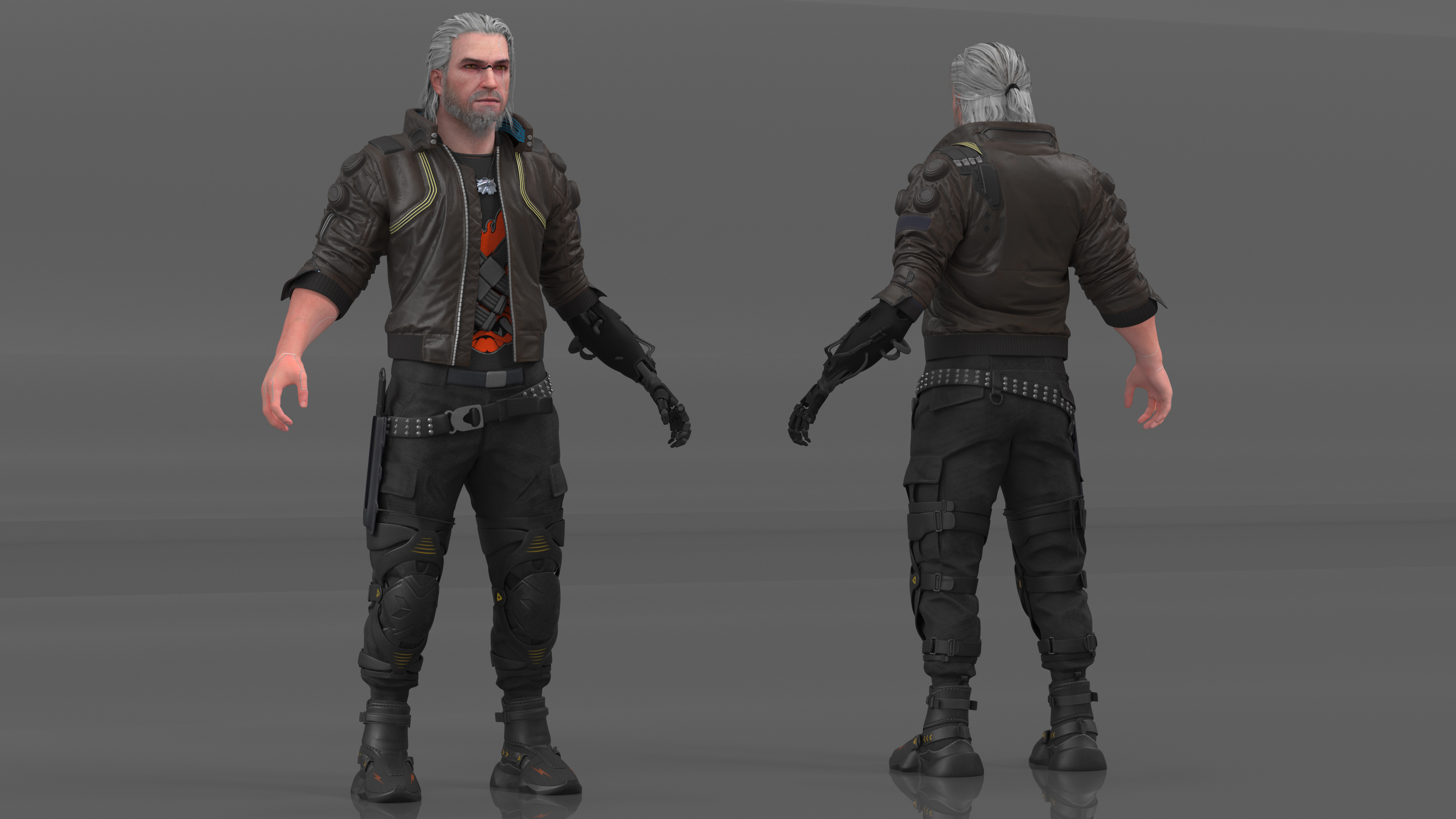 3D Cyberpunk 2077 Geralt Character