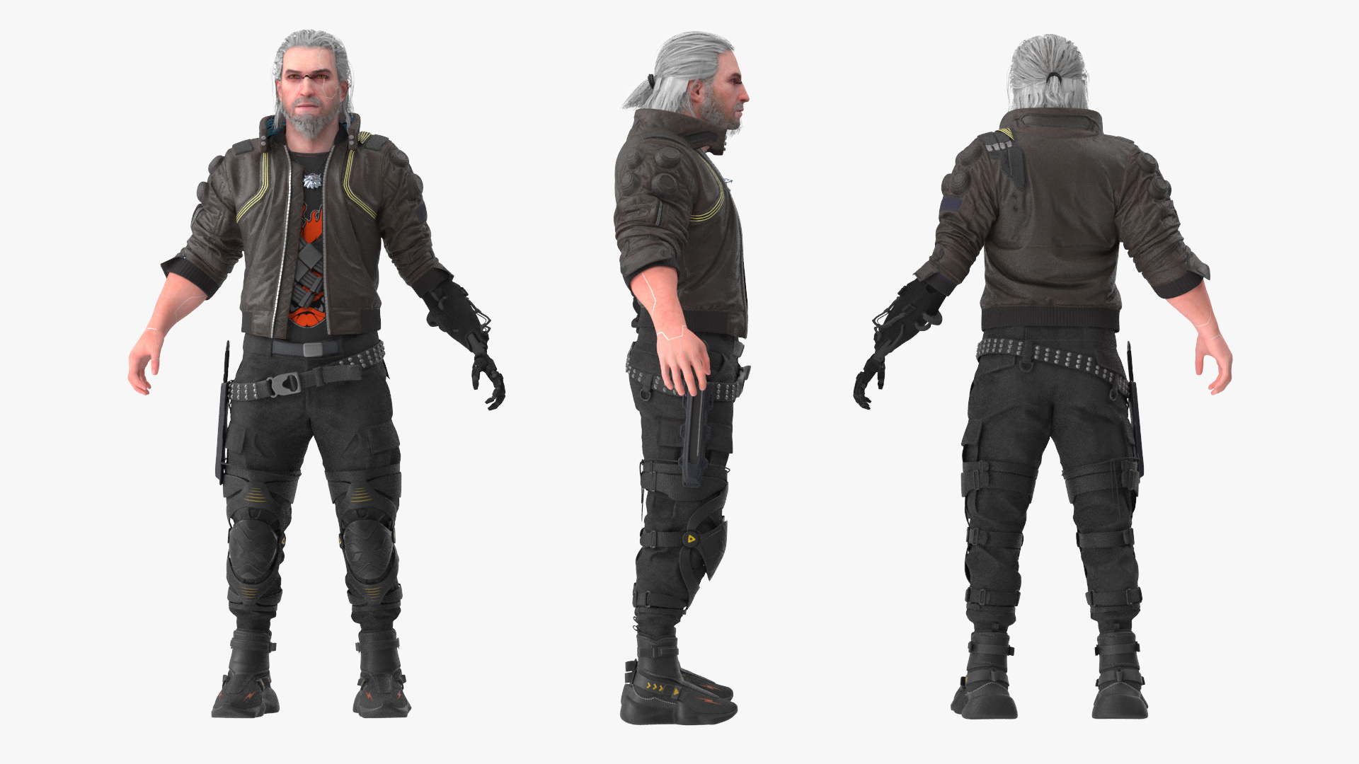 3D Cyberpunk 2077 Geralt Character