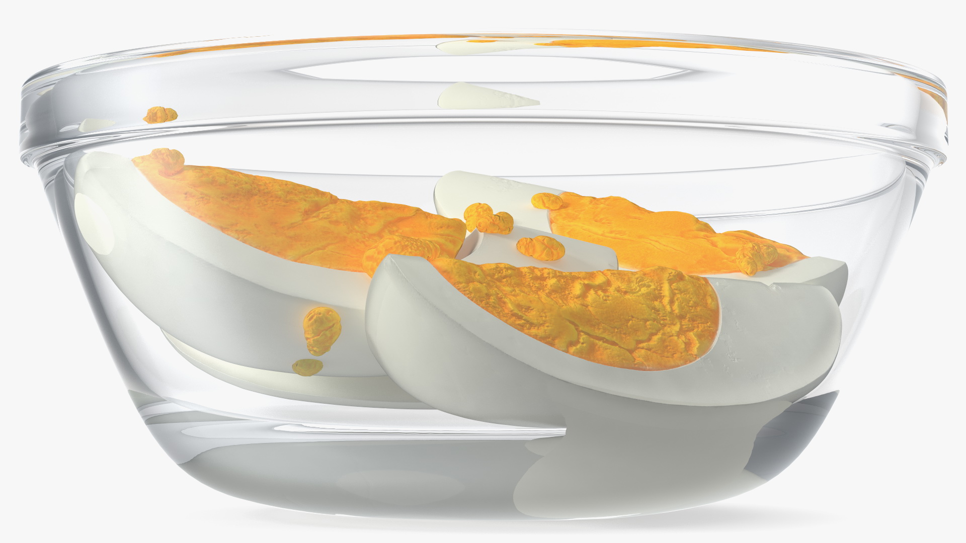 Bowl of Hard Boiled Egg Quarters 3D