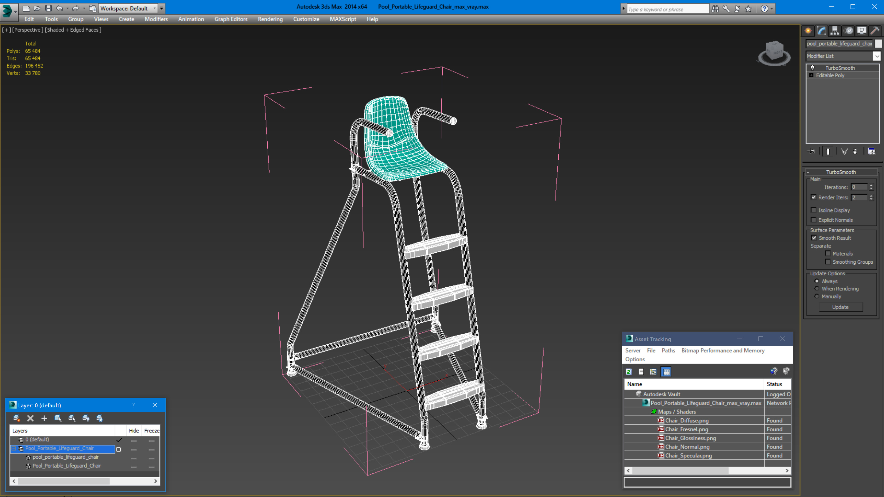 Pool Portable Lifeguard Chair 3D model