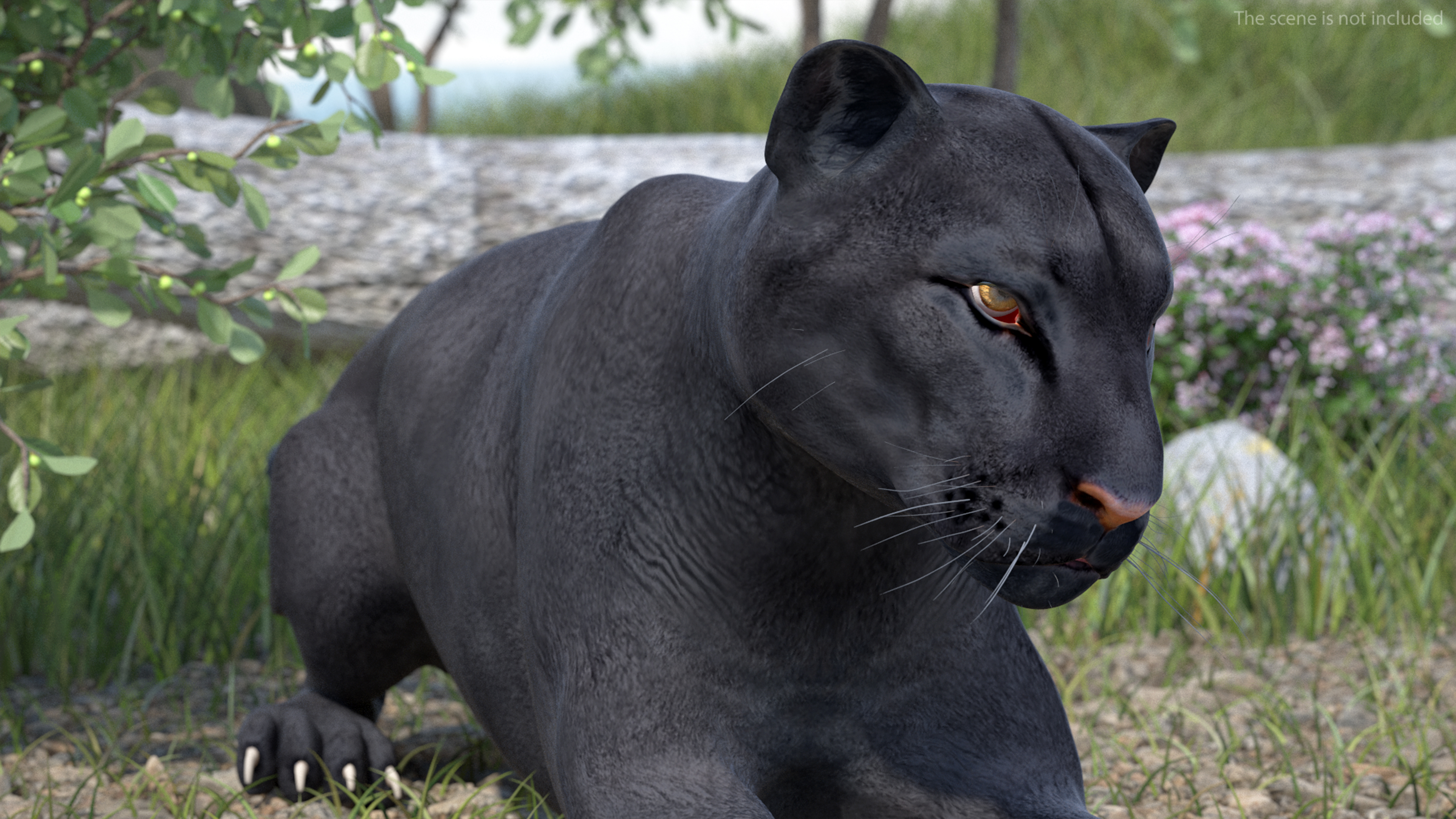 Black Panther Rigged for Cinema 4D 3D model