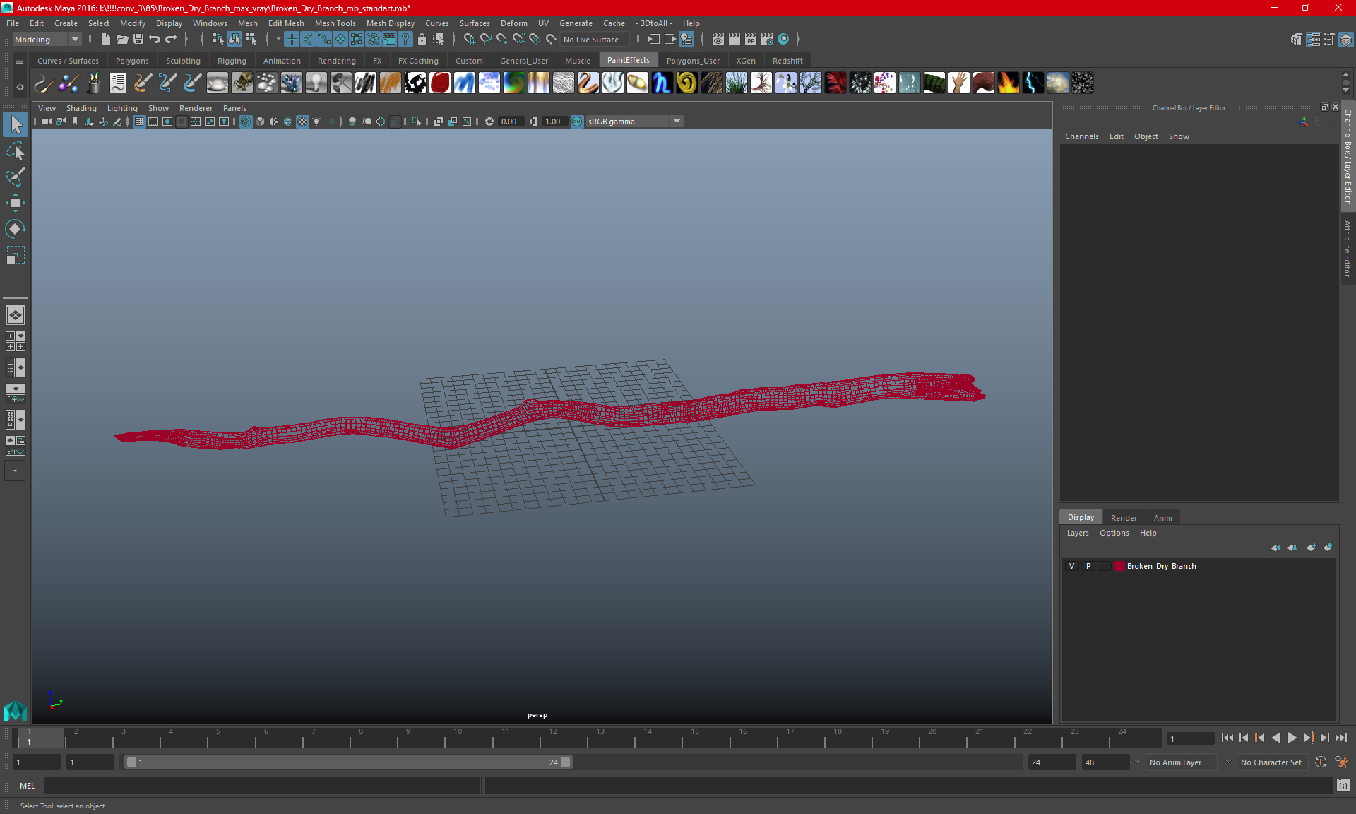 Broken Dry Branch 3D