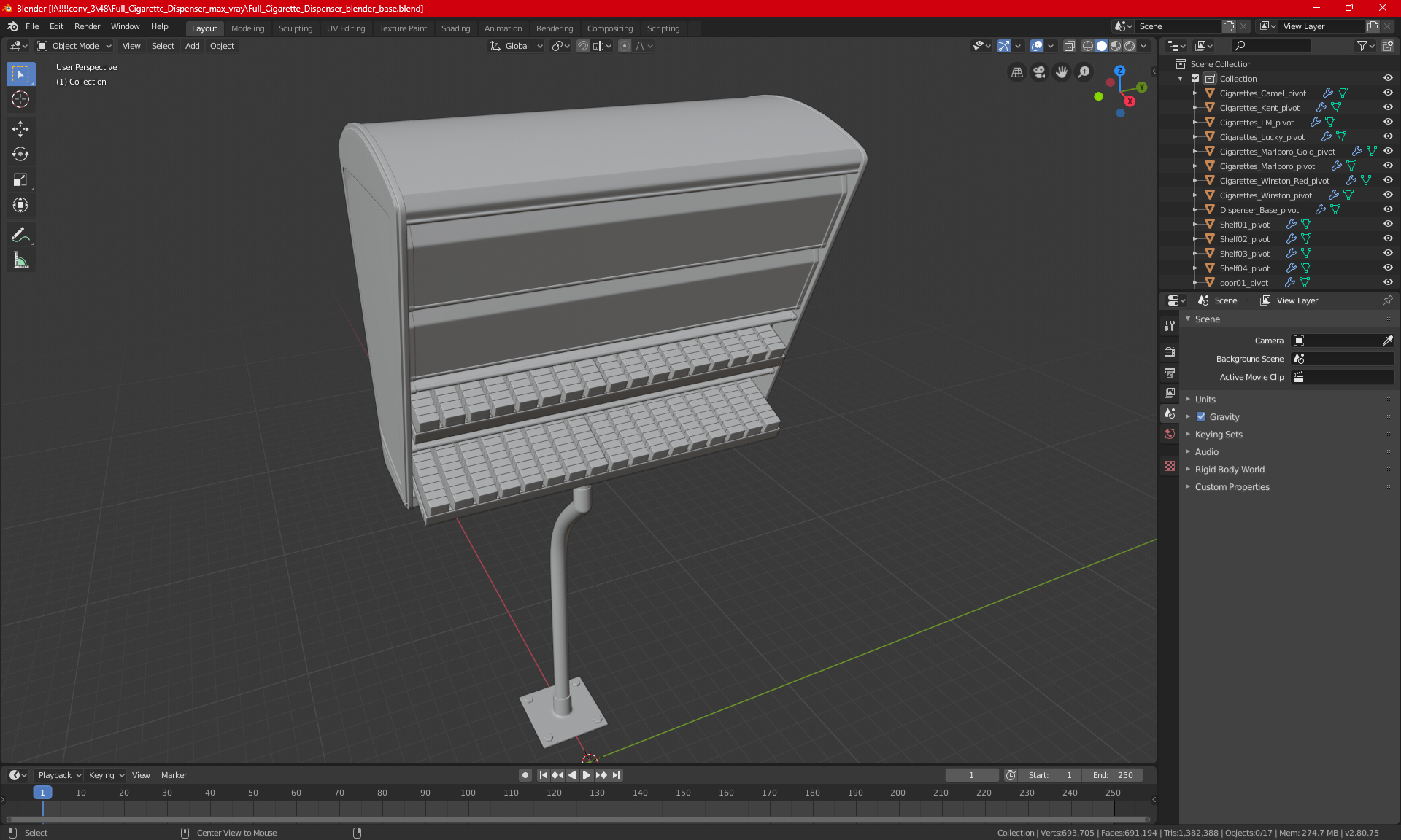 Full Cigarette Dispenser 3D model
