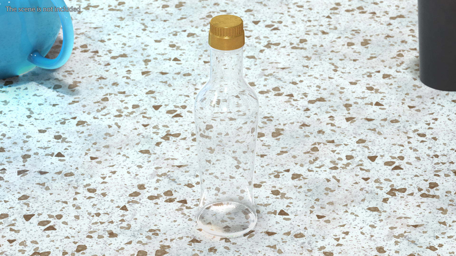 Sauce Bottle with Golden Cap Empty 3D model