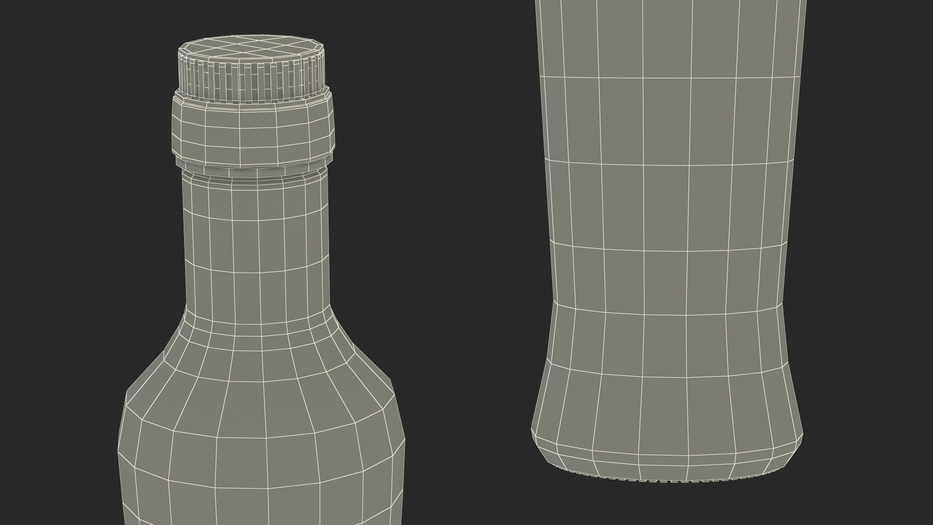 Sauce Bottle with Golden Cap Empty 3D model