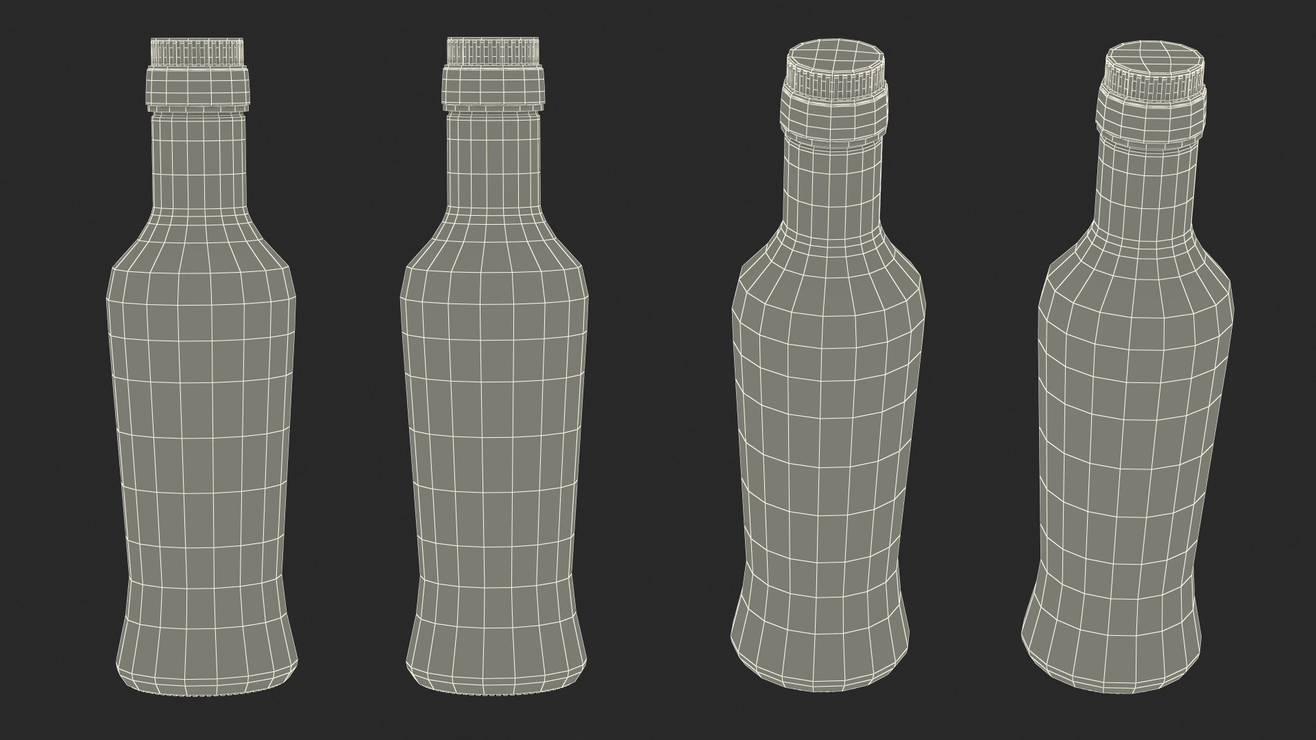 Sauce Bottle with Golden Cap Empty 3D model