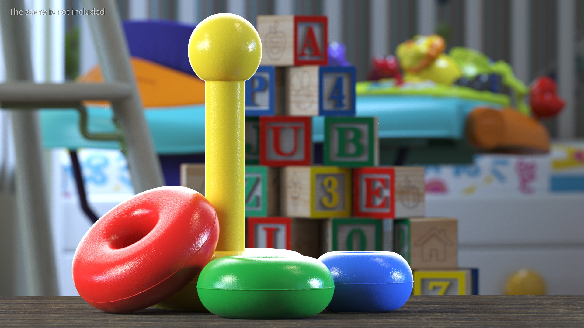 3D model Children's Toy Pyramid Disassembled