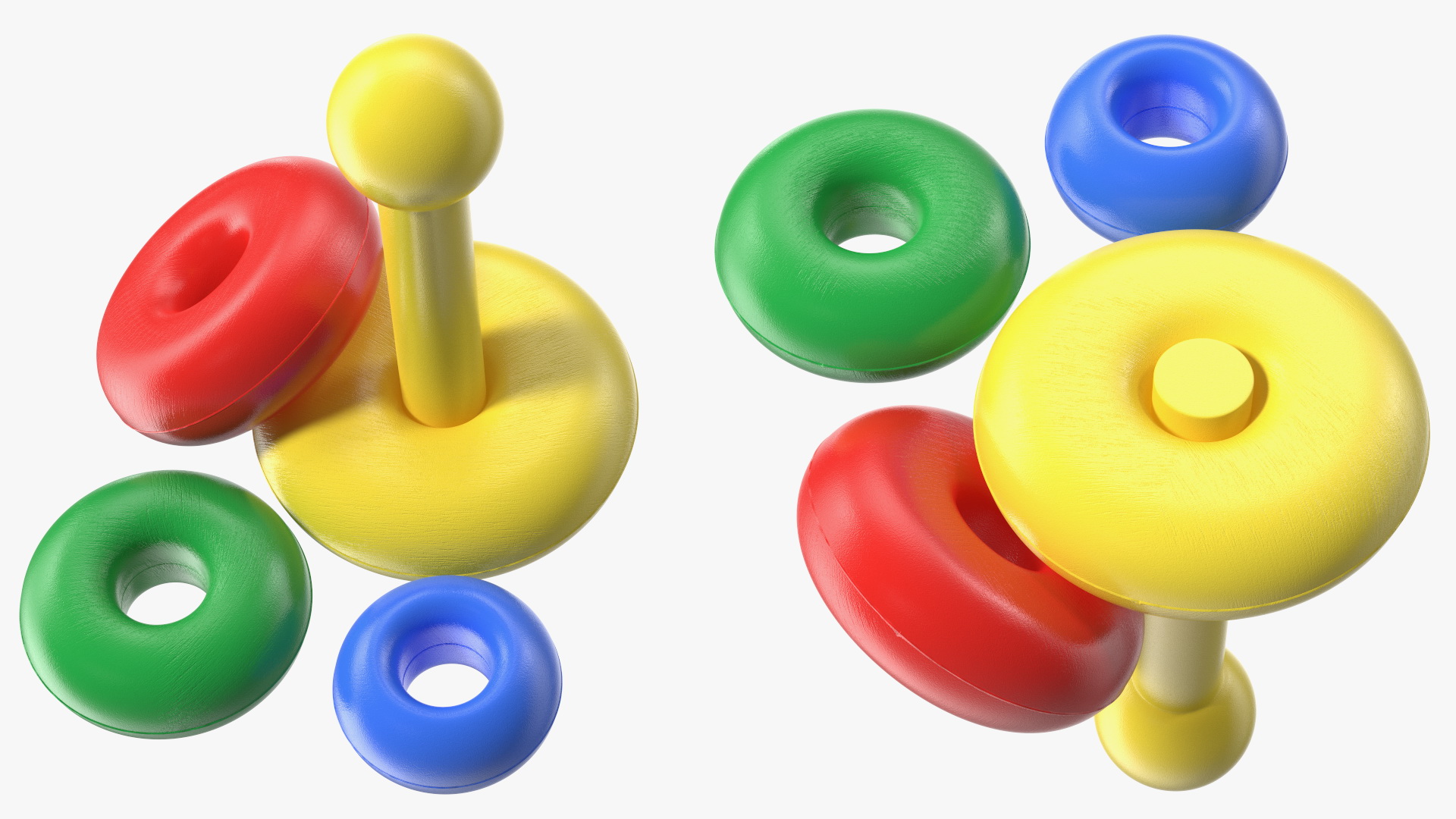 3D model Children's Toy Pyramid Disassembled