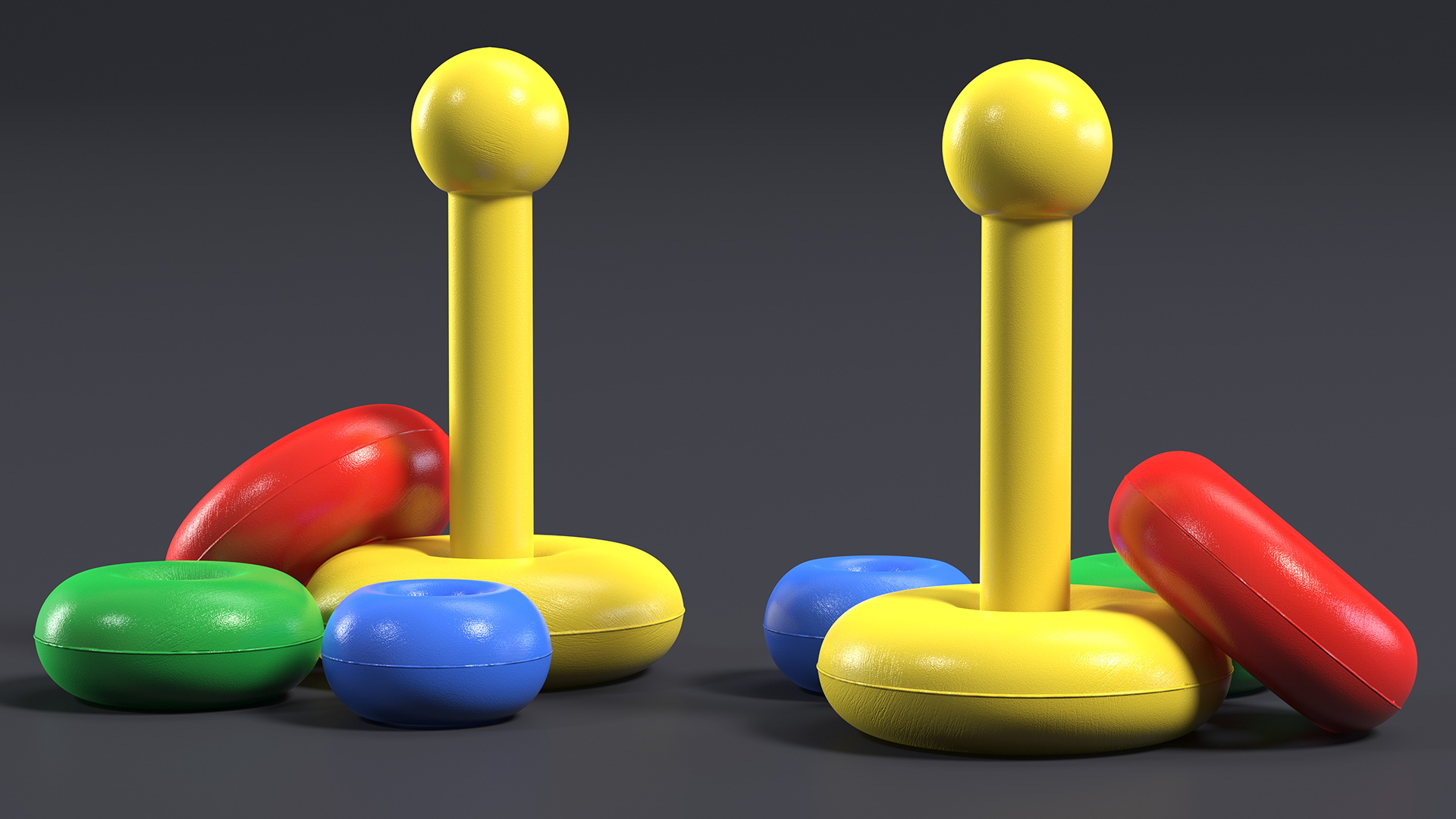3D model Children's Toy Pyramid Disassembled