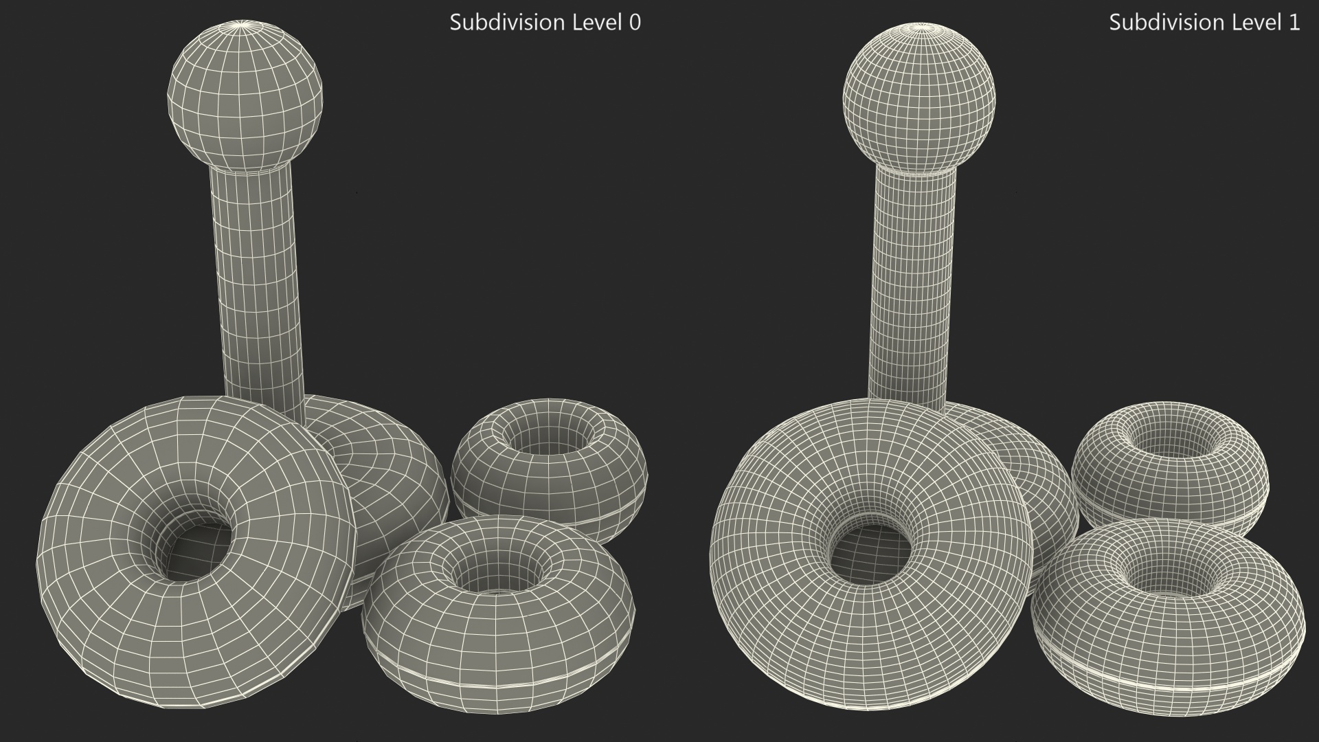 3D model Children's Toy Pyramid Disassembled