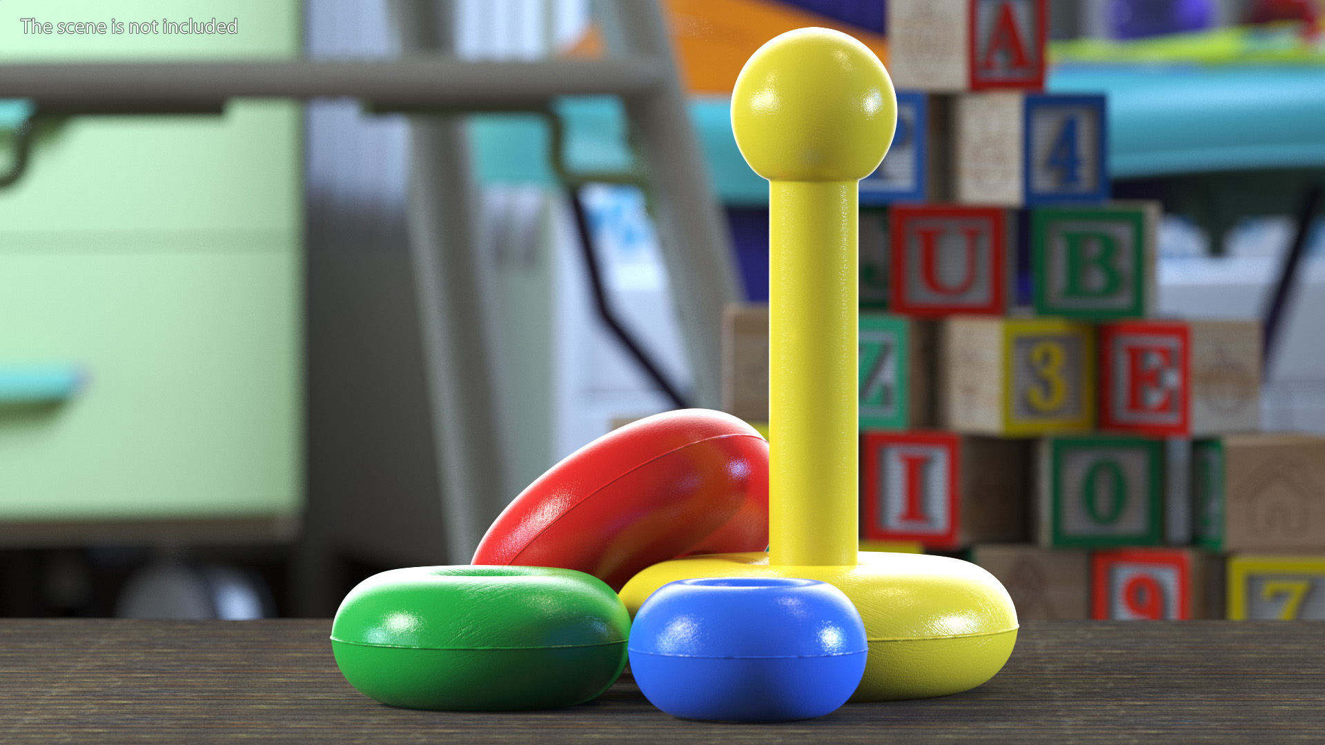 3D model Children's Toy Pyramid Disassembled