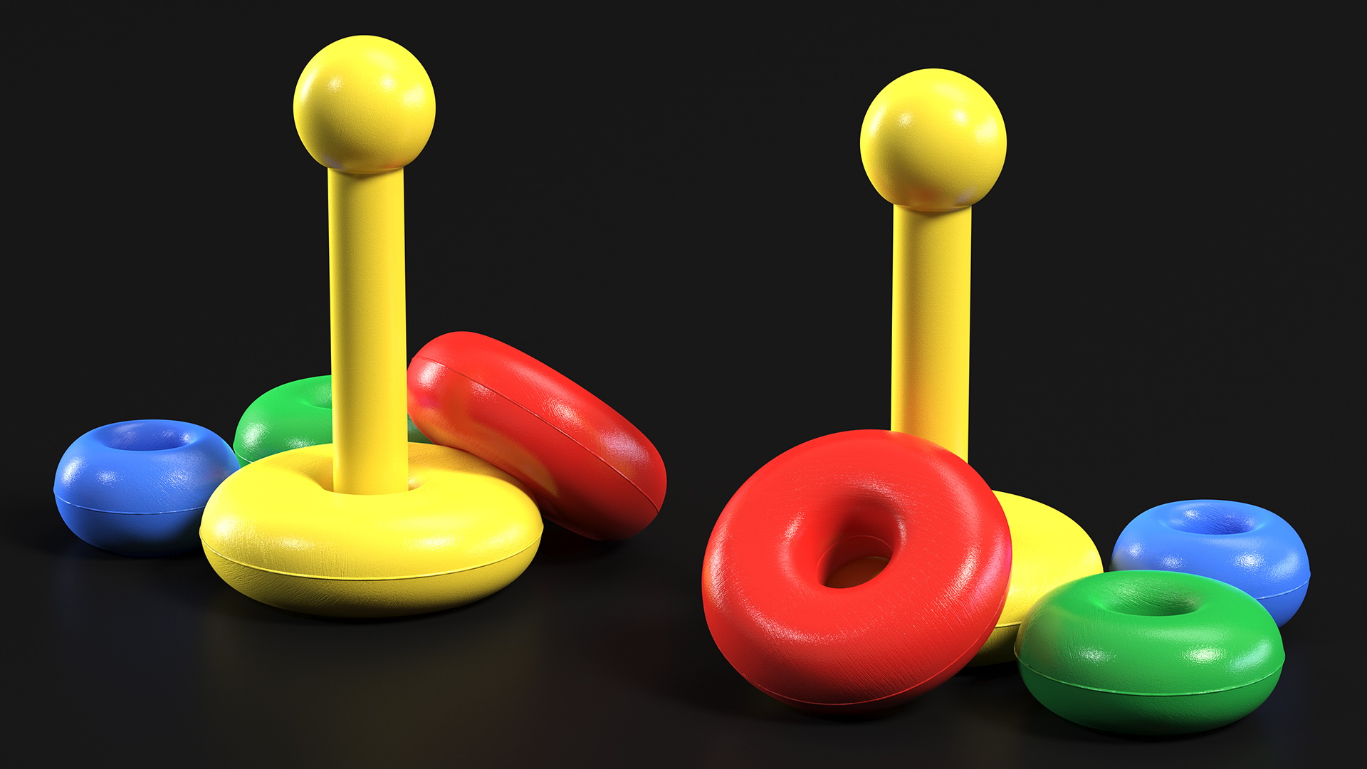 3D model Children's Toy Pyramid Disassembled