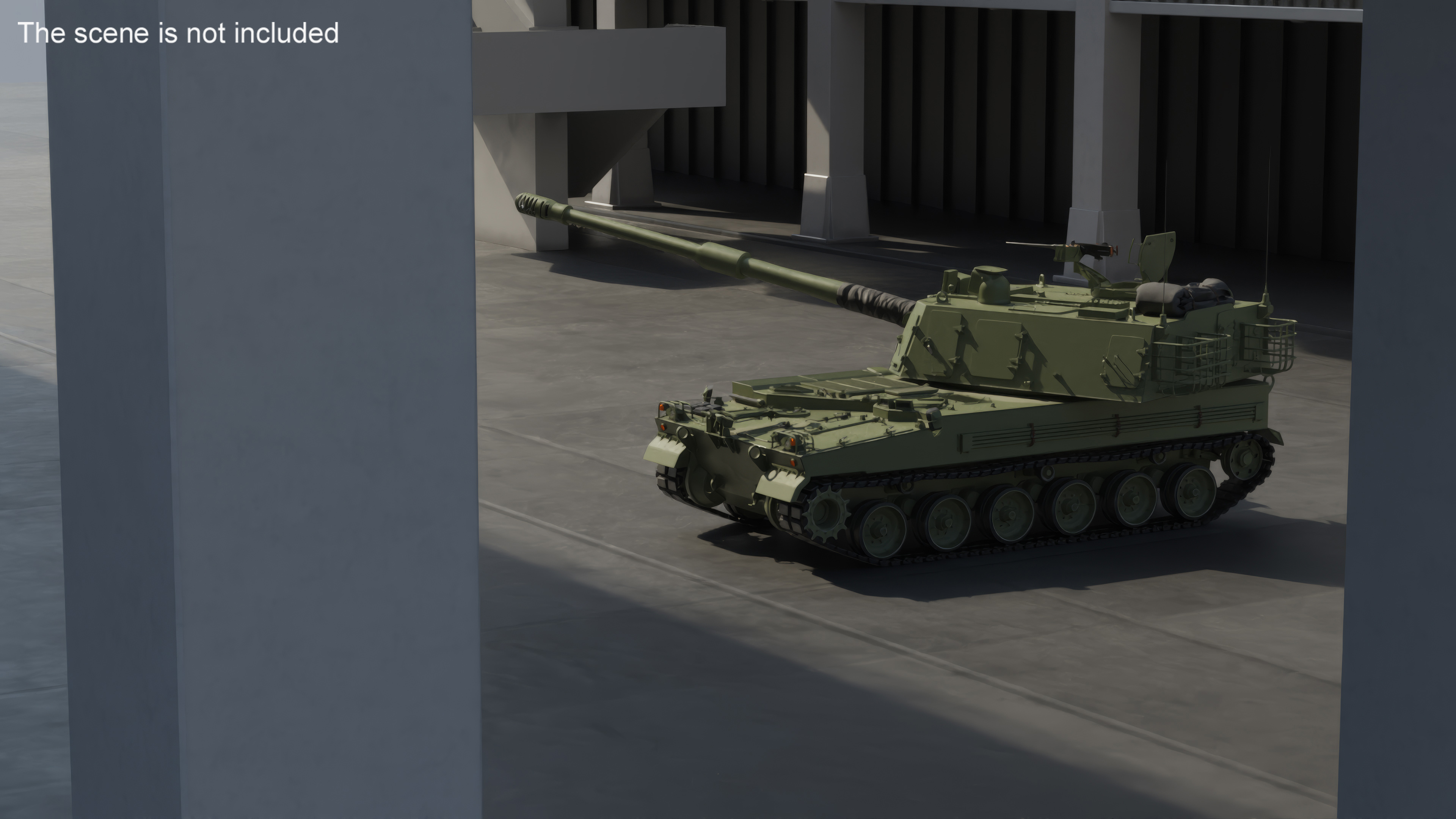 Self Propelled Artillery System Rigged for Cinema 4D 3D