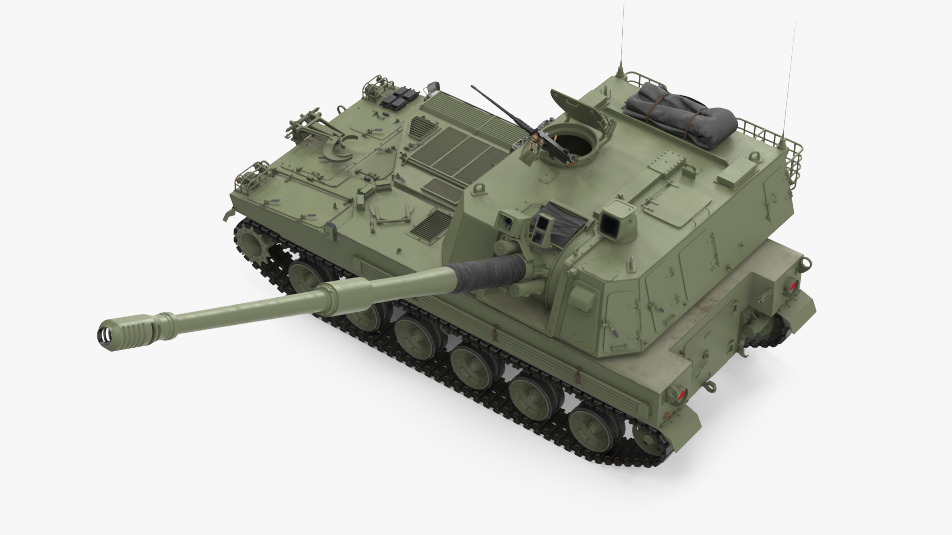 Self Propelled Artillery System Rigged for Cinema 4D 3D