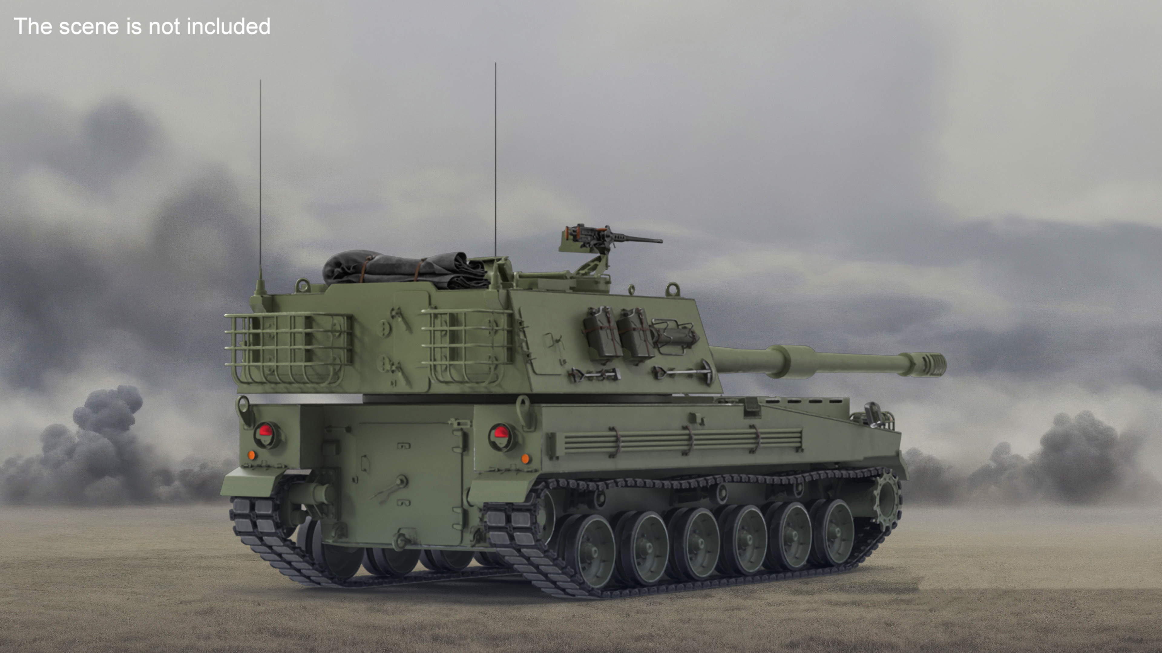 Self Propelled Artillery System Rigged for Cinema 4D 3D