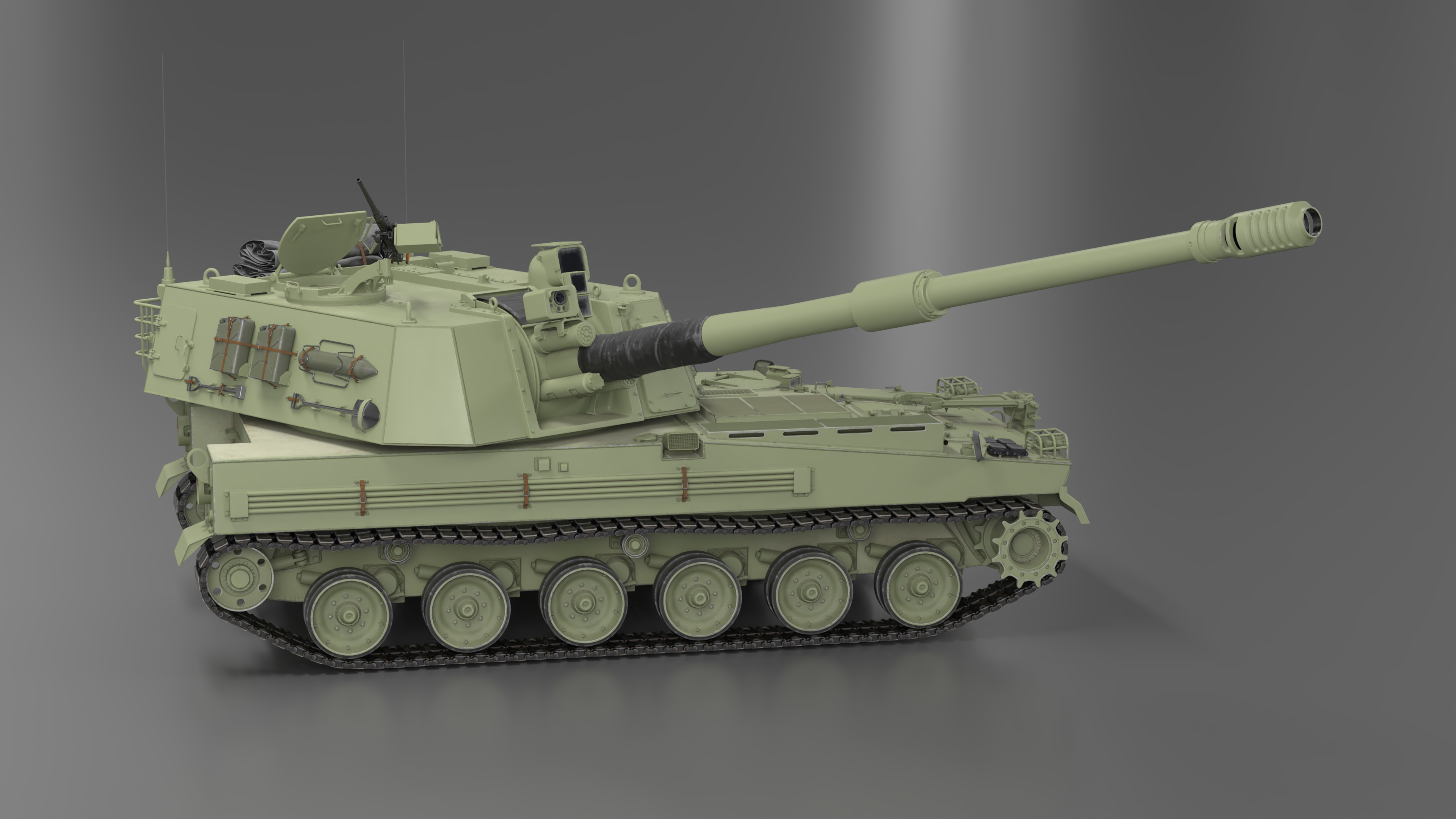 Self Propelled Artillery System Rigged for Cinema 4D 3D