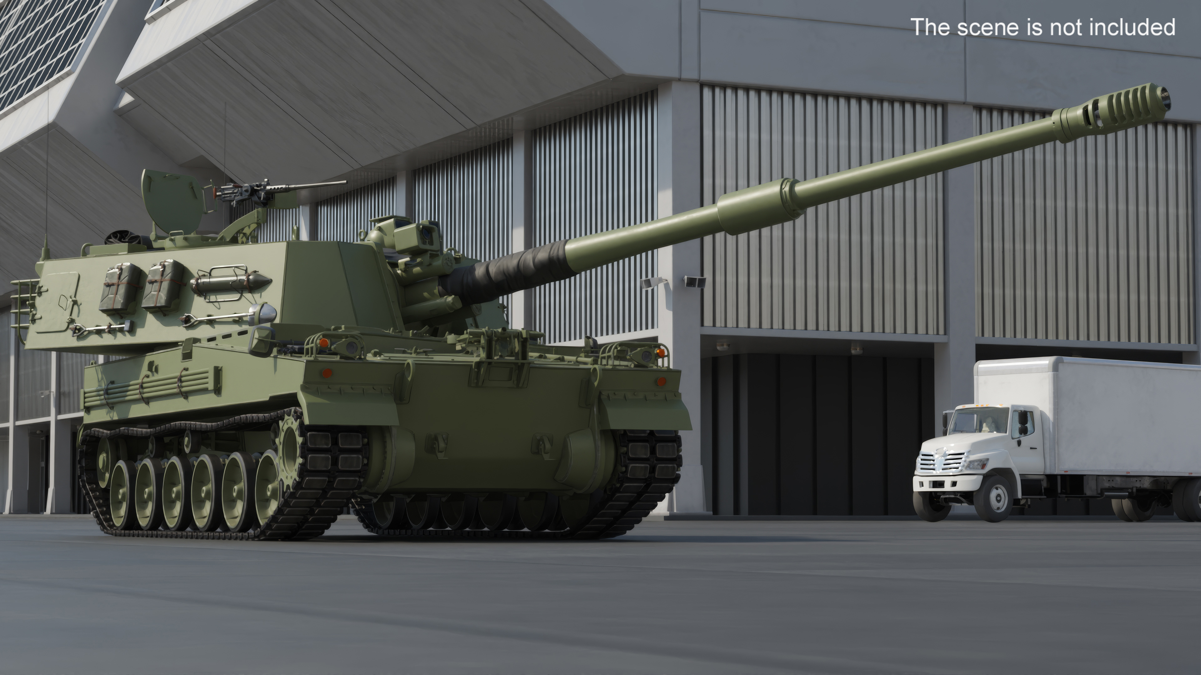 Self Propelled Artillery System Rigged for Cinema 4D 3D